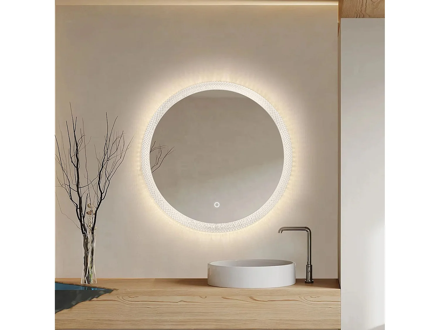 Rea Led Yh-3563 LED-spejl gennemsigtig, 60,5X60,5X3CM