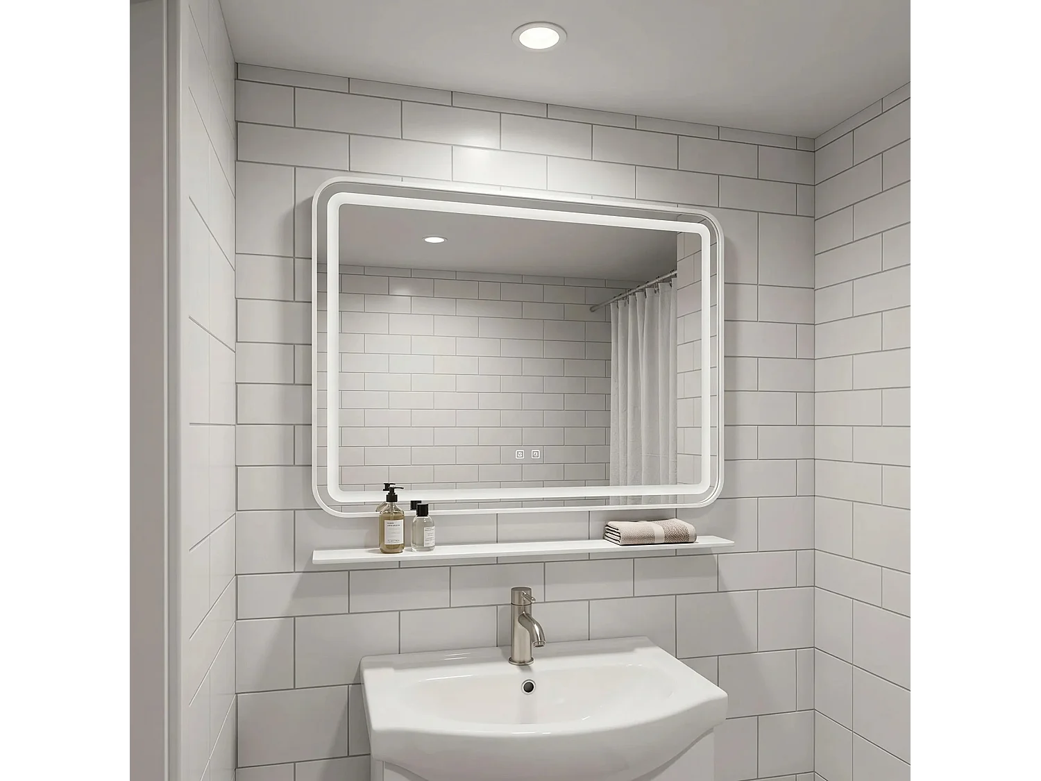 Rea L-8060 LED-spejl gennemsigtig, 3X80X60CM