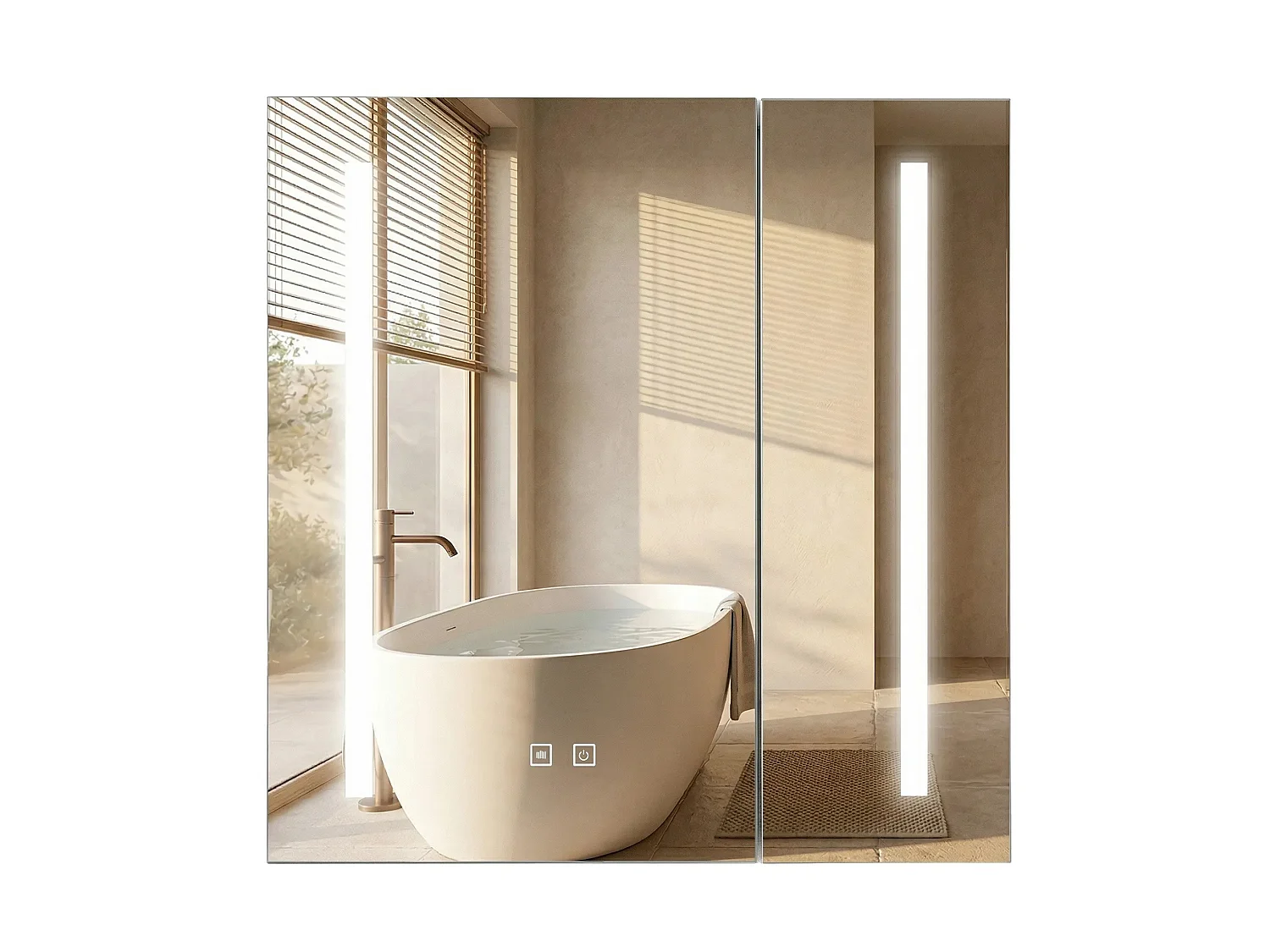Armoire À Miroir Rea M1015-60 60X65 Led White