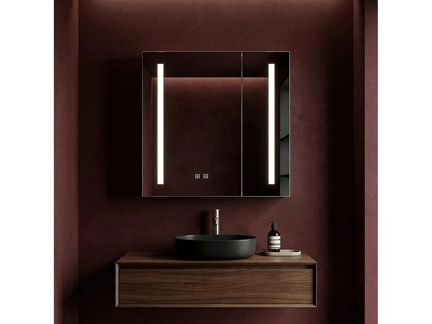Armoire À Miroir Rea M1015-60 60X65 Led White
