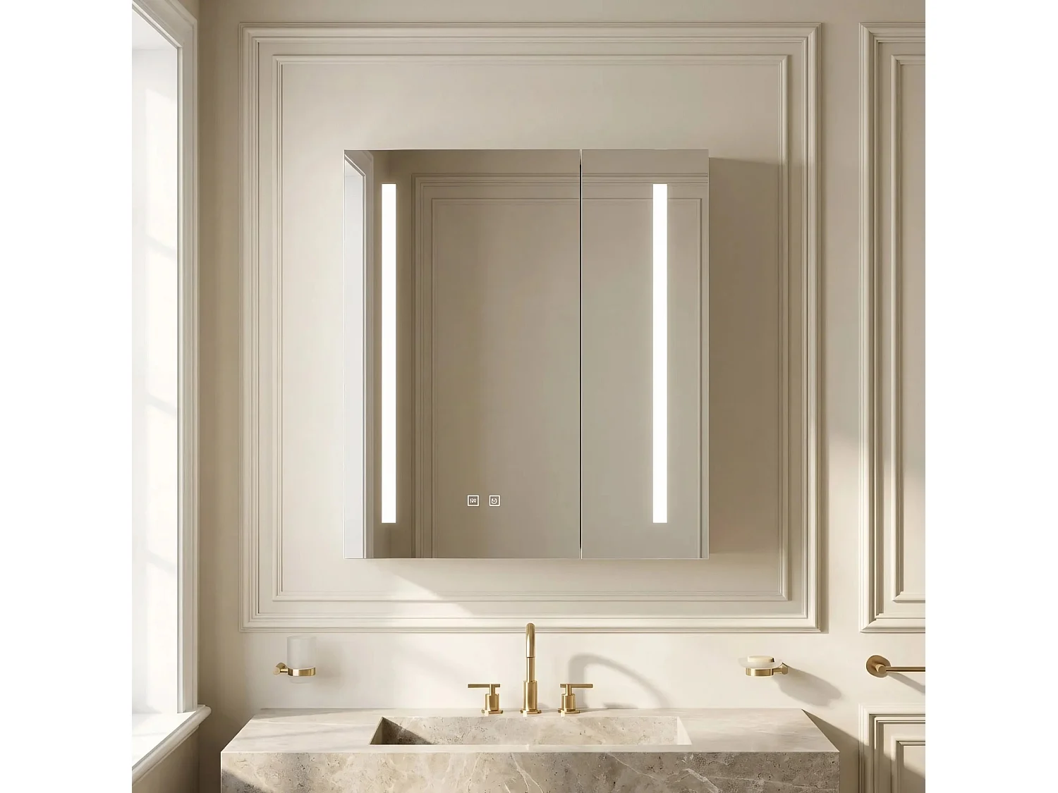 Armoire À Miroir Rea M1015-60 60X65 Led White