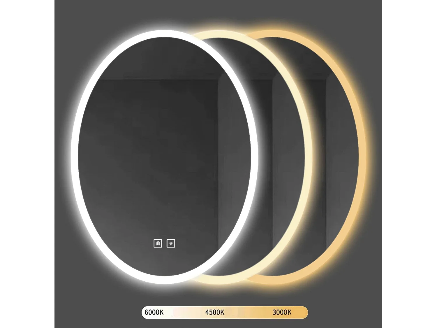 Rea Led Wwa LED-spejl krom, 2X60X80CM