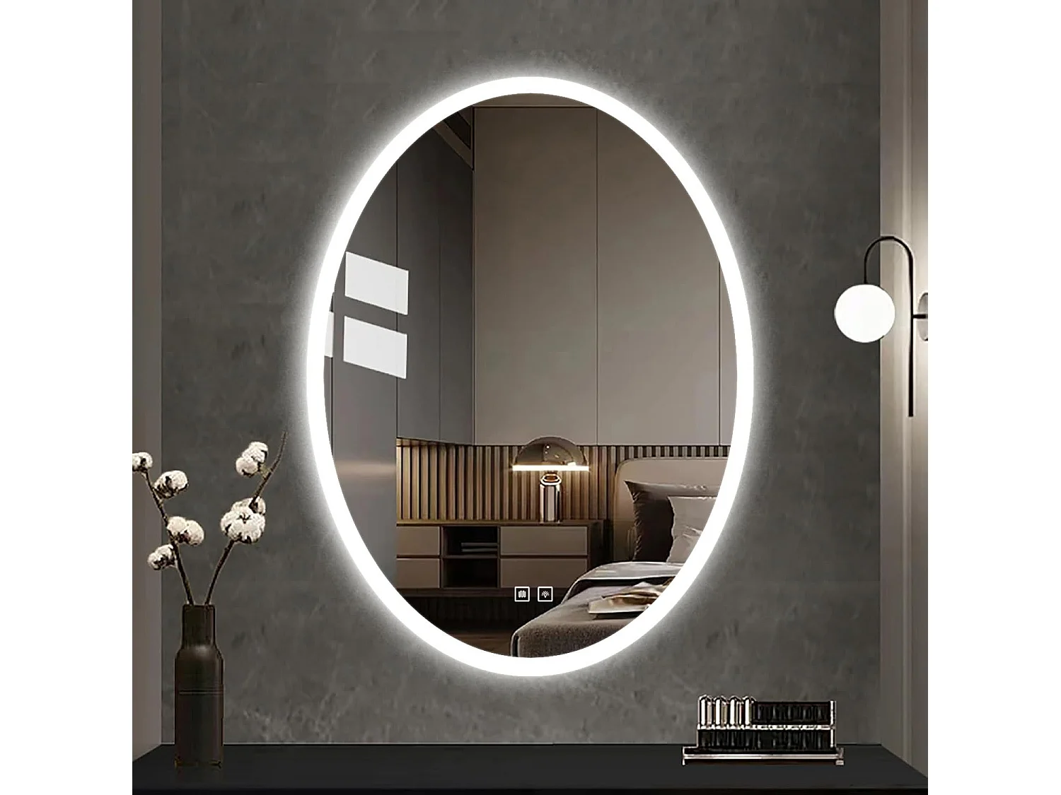Rea Led Wwa LED-spejl krom, 2X60X80CM