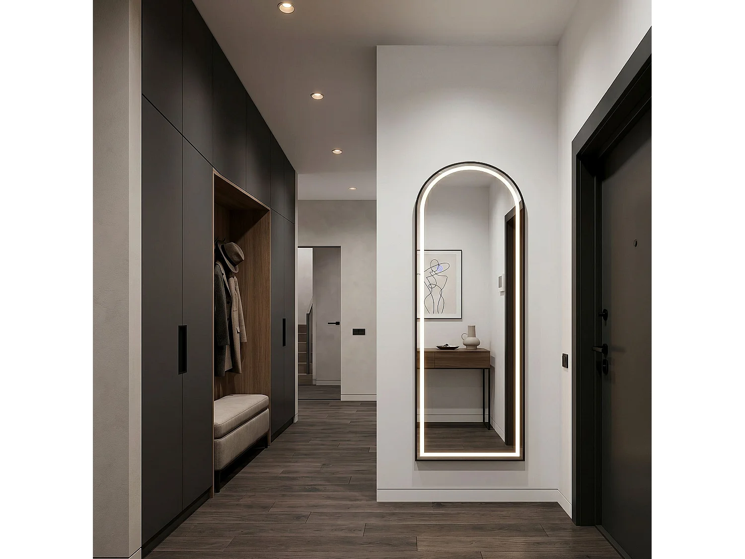 Spiegel Rea Orbit 50X160 Led Black