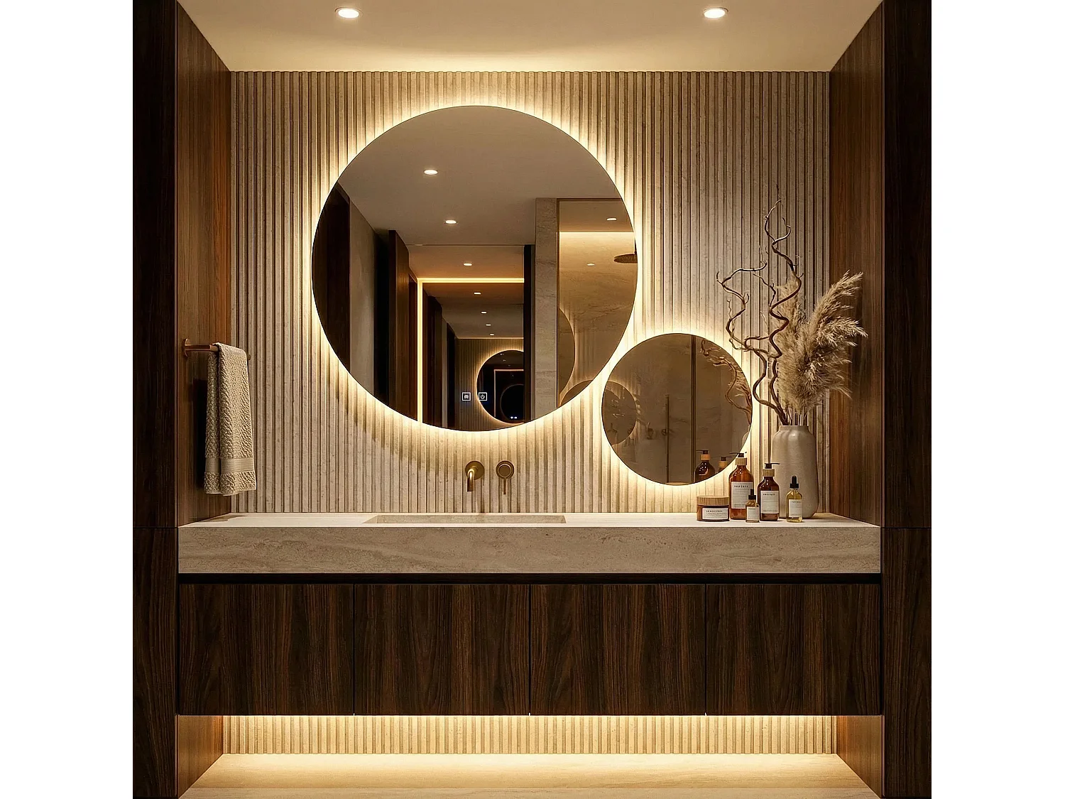 Rea R-9045 LED-spejl gennemsigtig, 2X90X90CM