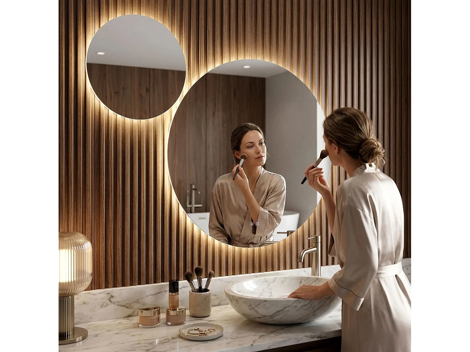 Rea R-9045 LED-spejl gennemsigtig, 2X90X90CM