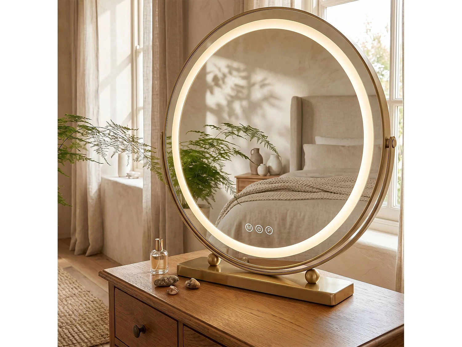 Spiegel Rea Make-Up Led Gold