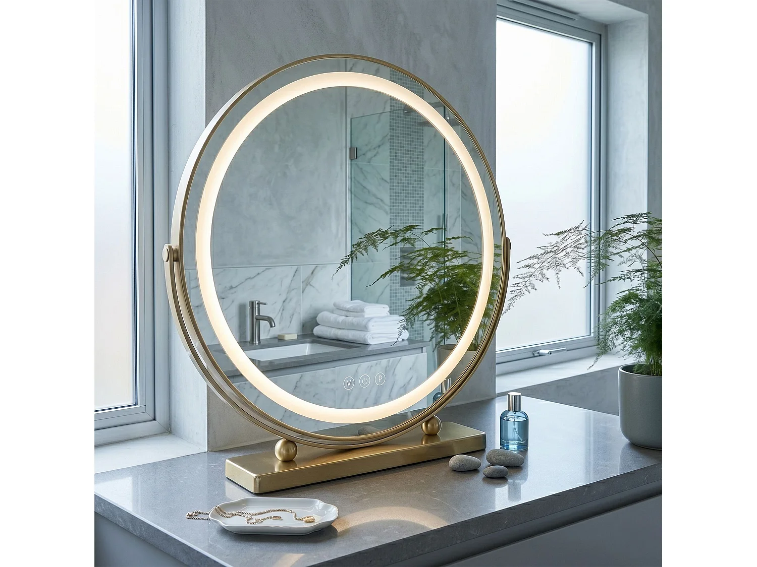 Spiegel Rea Make-Up Led Gold