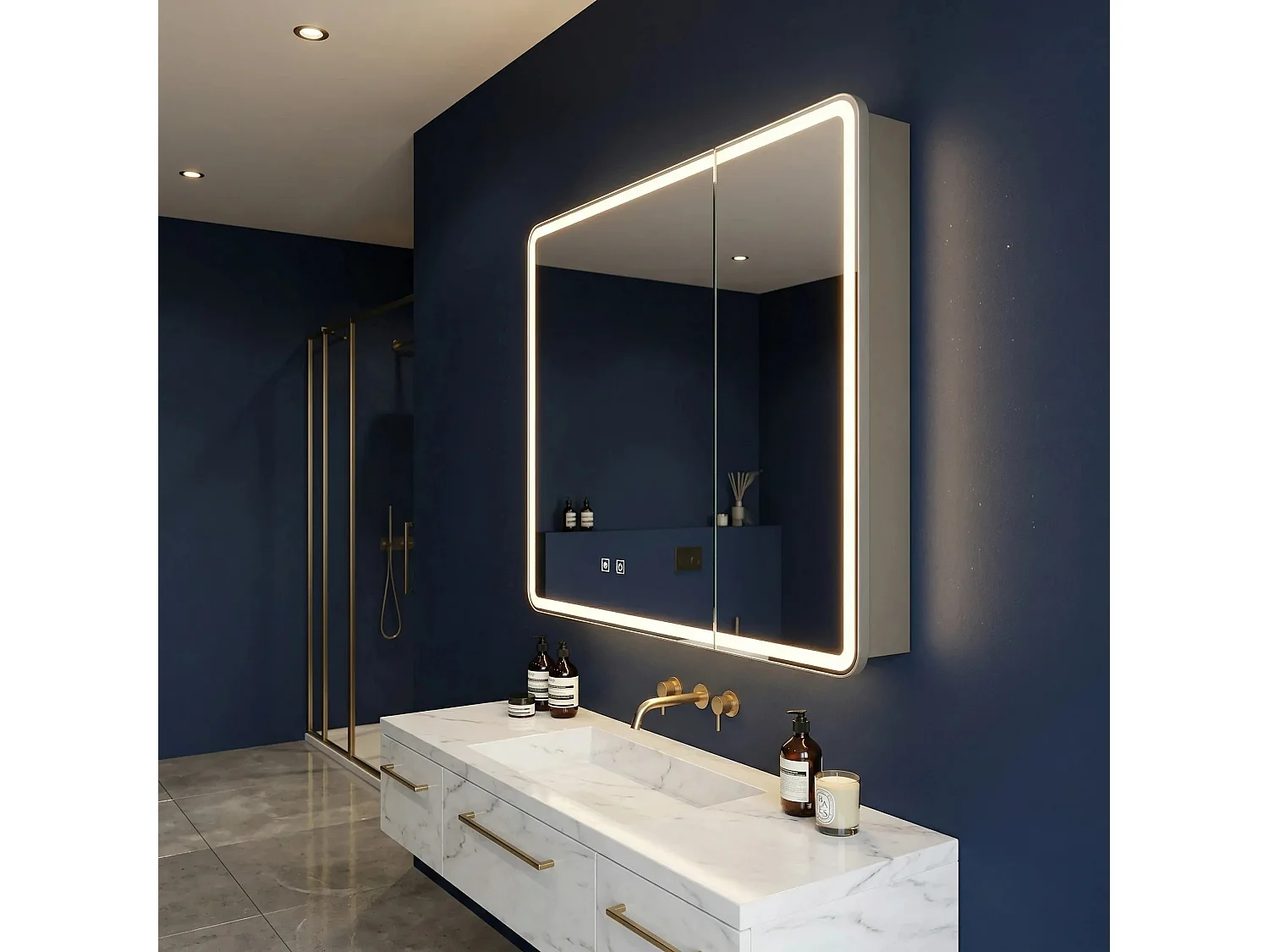 Armoire À Miroir Rea M1011-60 60X70 Led White