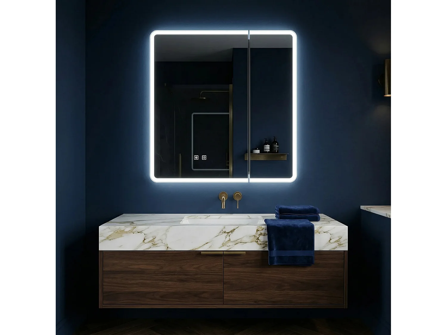 Armoire À Miroir Rea M1011-60 60X70 Led White