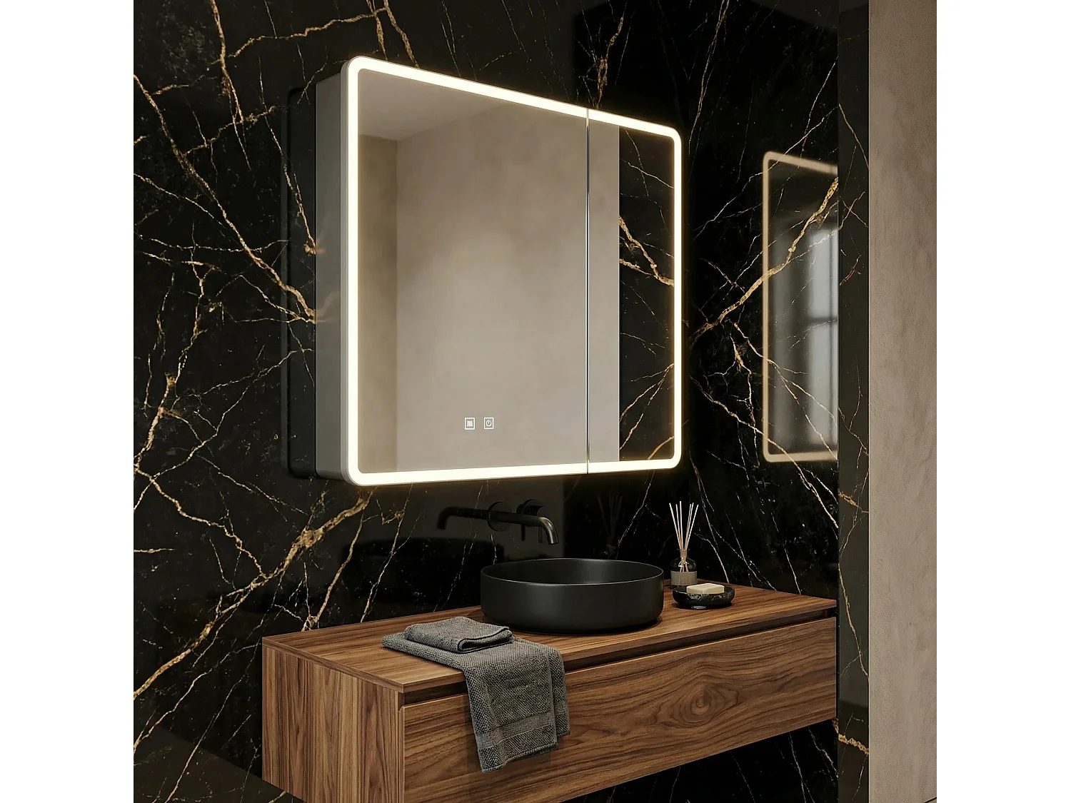 Armoire À Miroir Rea M1011-60 60X70 Led White