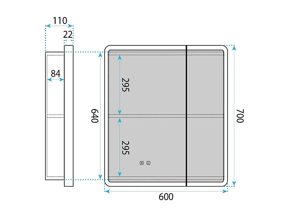 Armoire À Miroir Rea M1011-60 60X70 Led White