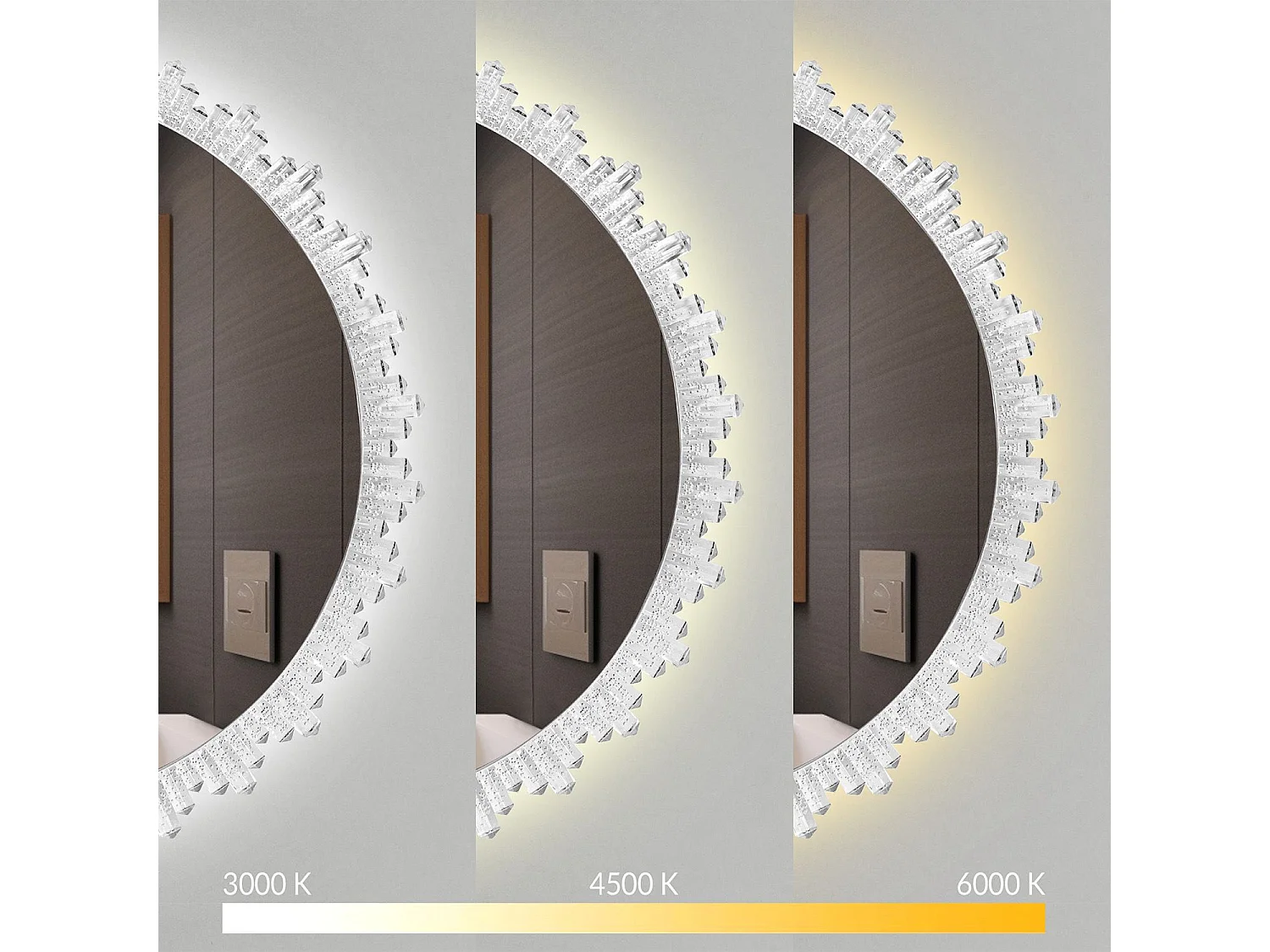 Rea Led X013 LED-spejl gennemsigtig, 80X80X80CM