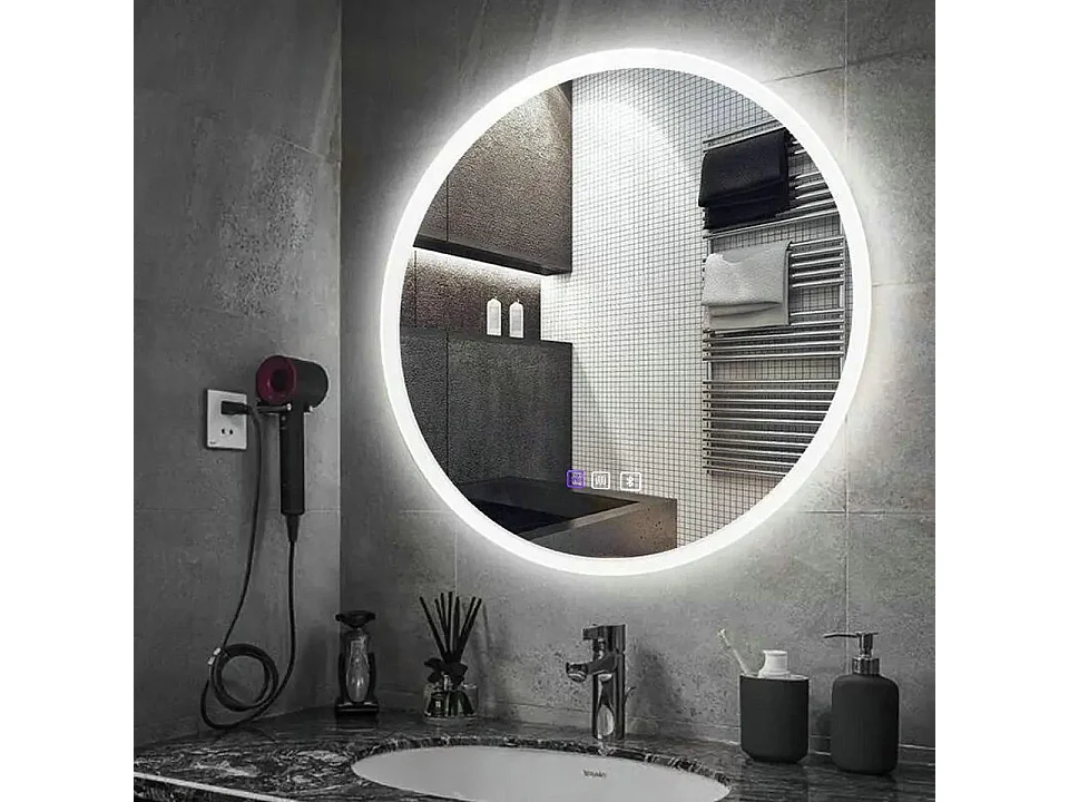 Rea Led Bluetooth Ffj LED-spejl krom, 2X80X80CM