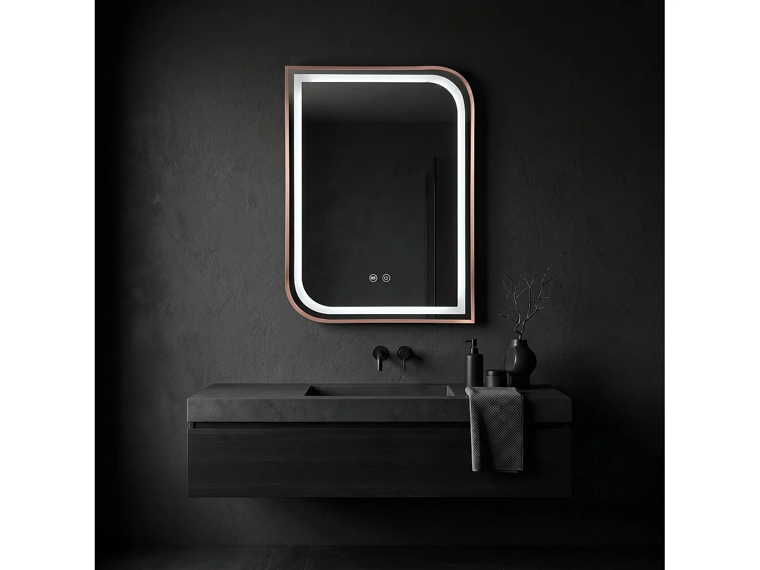 Spiegel Rea Zone 70X50 Led Brush Rose Gold