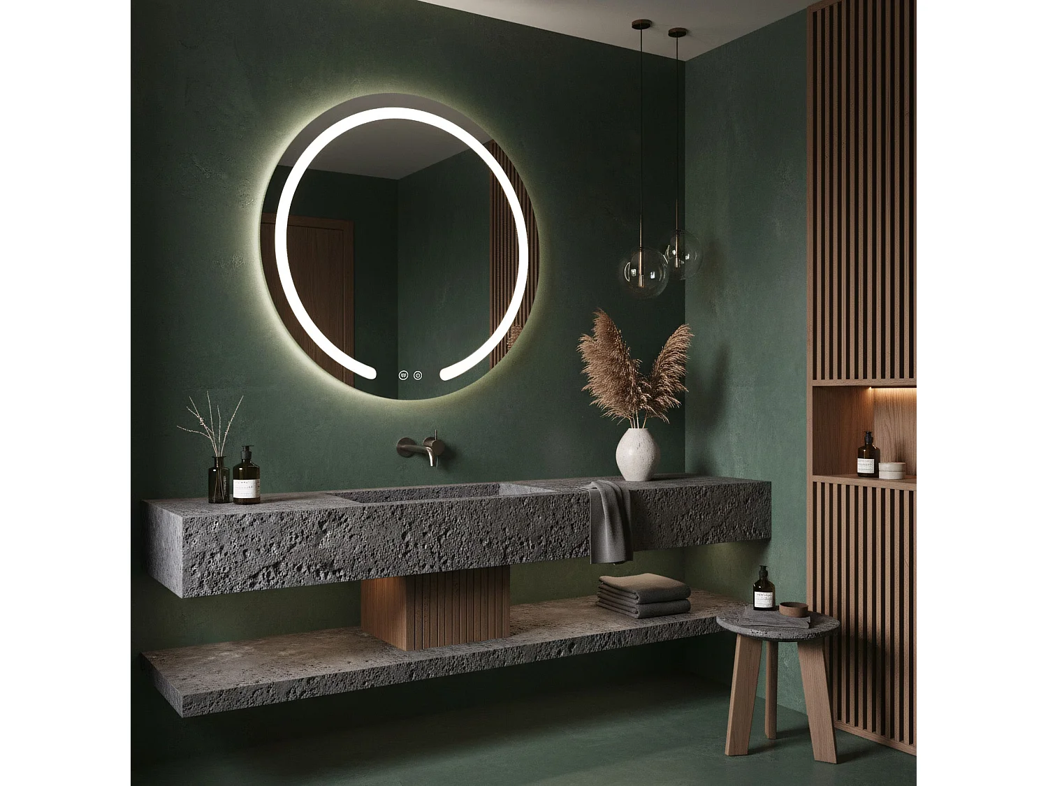 Spiegel Rea Modern 90 Led Transparent