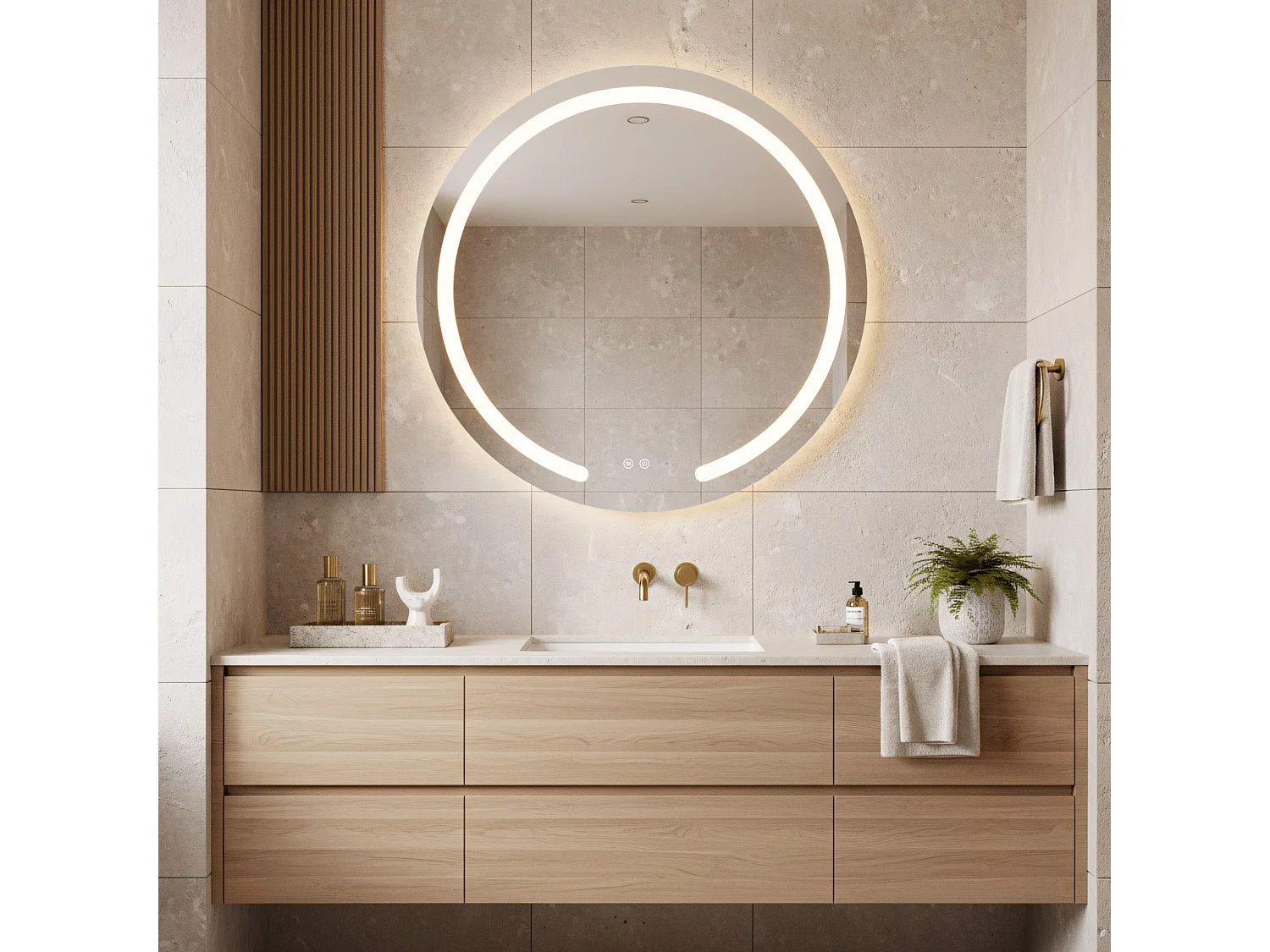Spiegel Rea Modern 90 Led Transparent