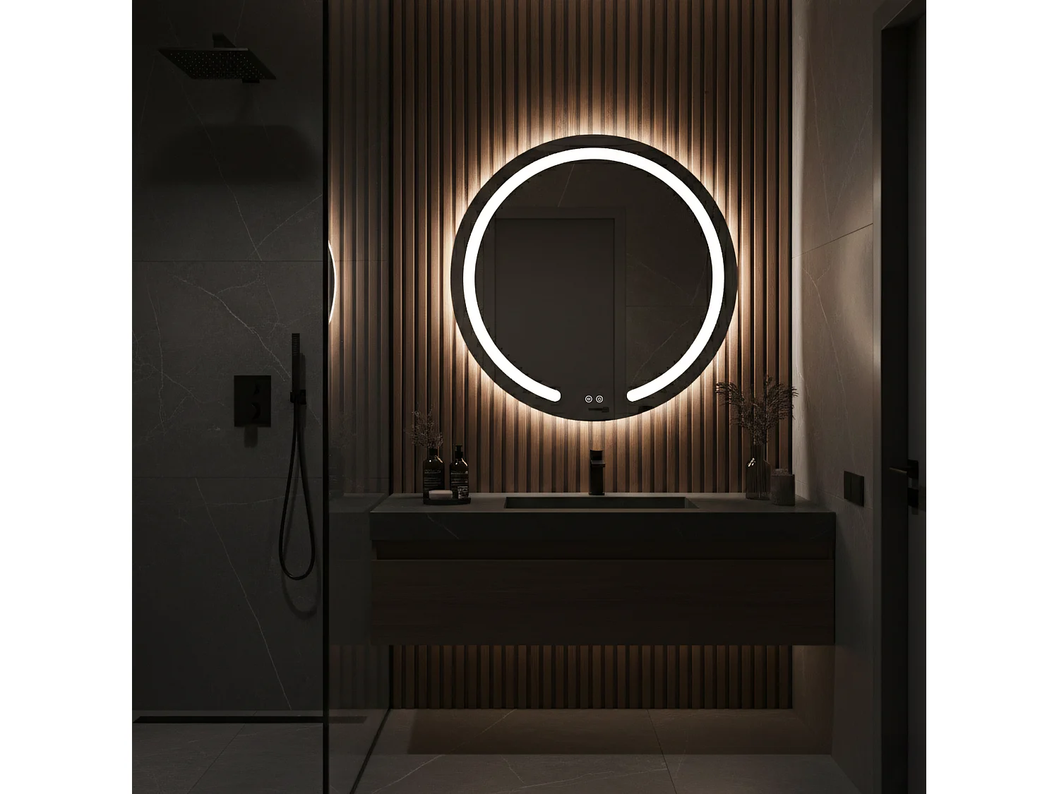 Spiegel Rea Modern 90 Led Transparent