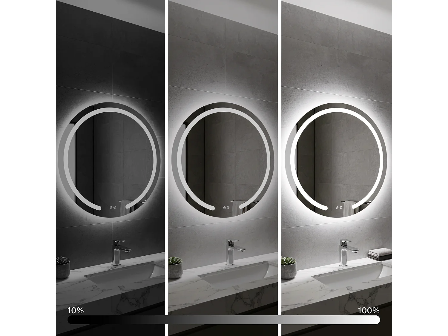 Spiegel Rea Modern 90 Led Transparent
