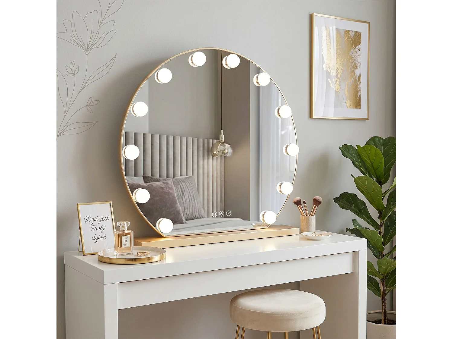 Spejl Rea Hollywood Led Gold