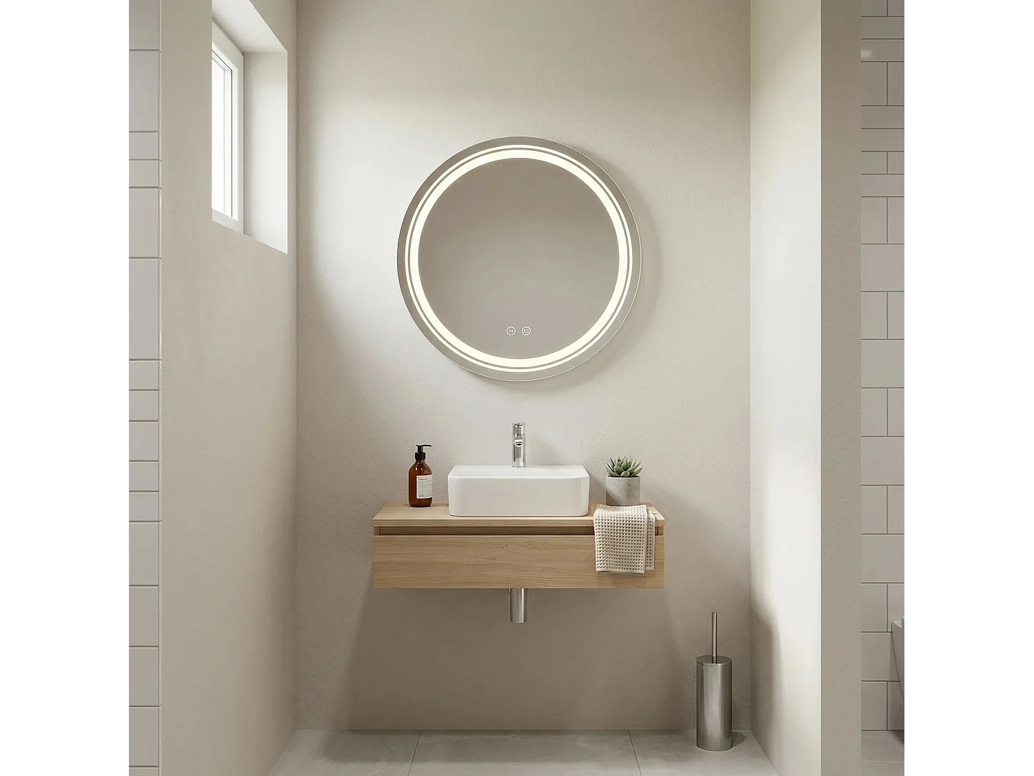 Rea Soft LED-spejl gennemsigtig, 2,5X50X50CM