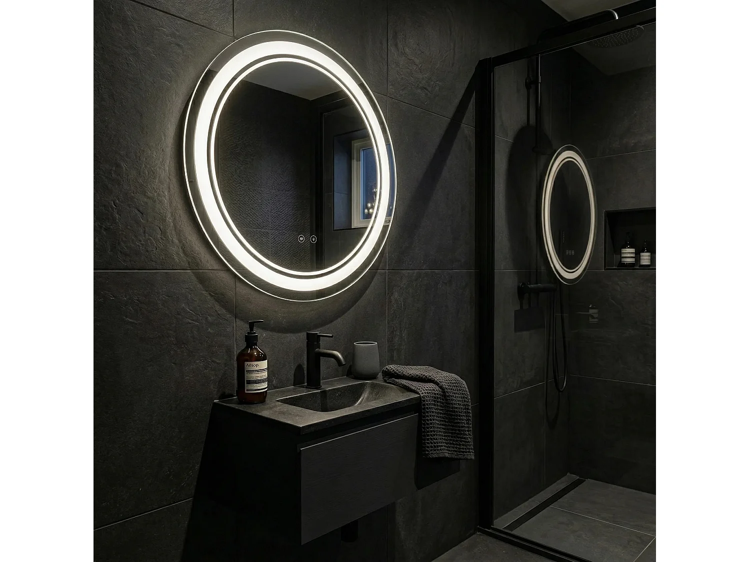 Rea Soft LED-spejl gennemsigtig, 2,5X50X50CM