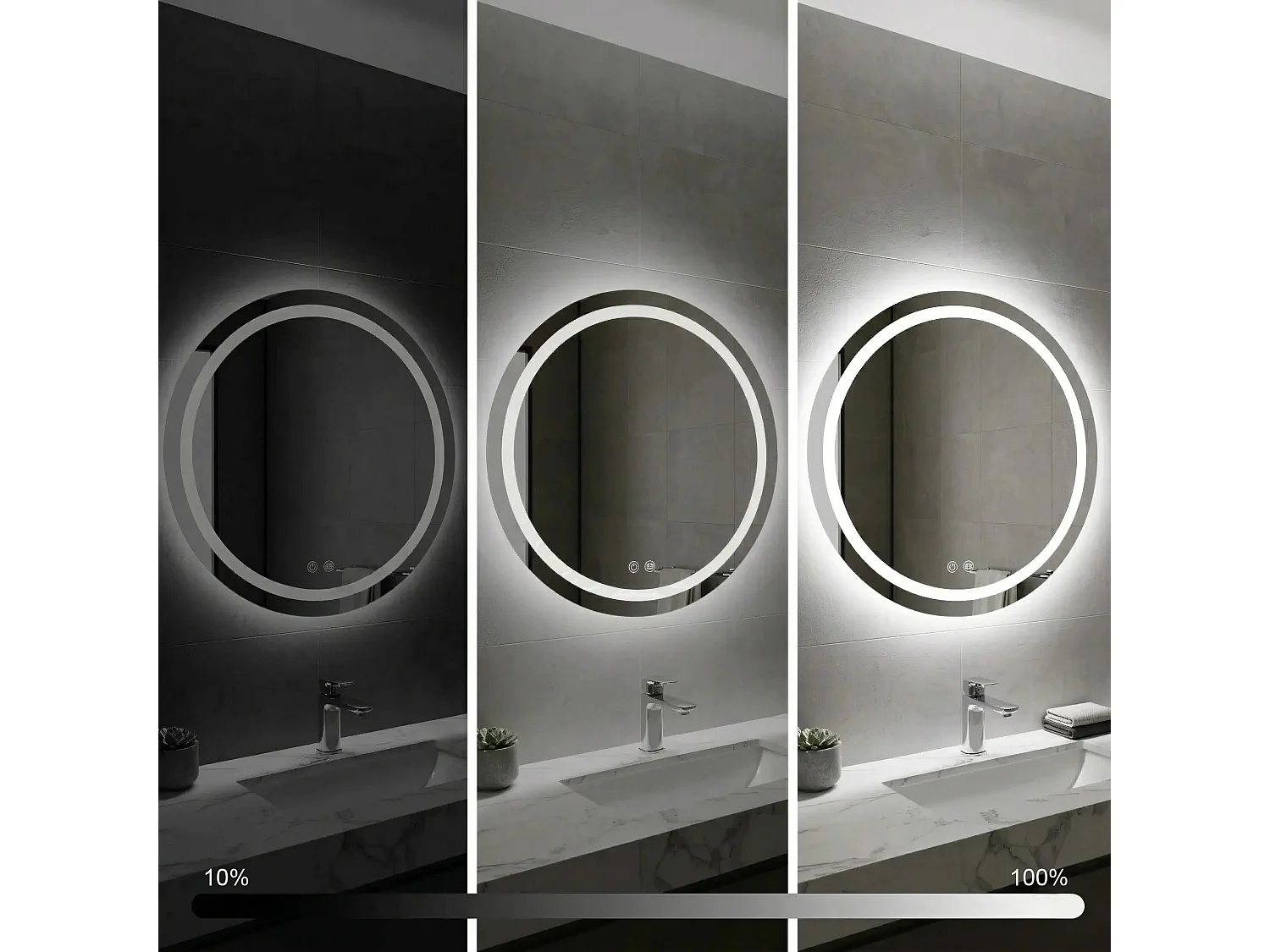 Rea Soft LED-spejl gennemsigtig, 2,5X50X50CM