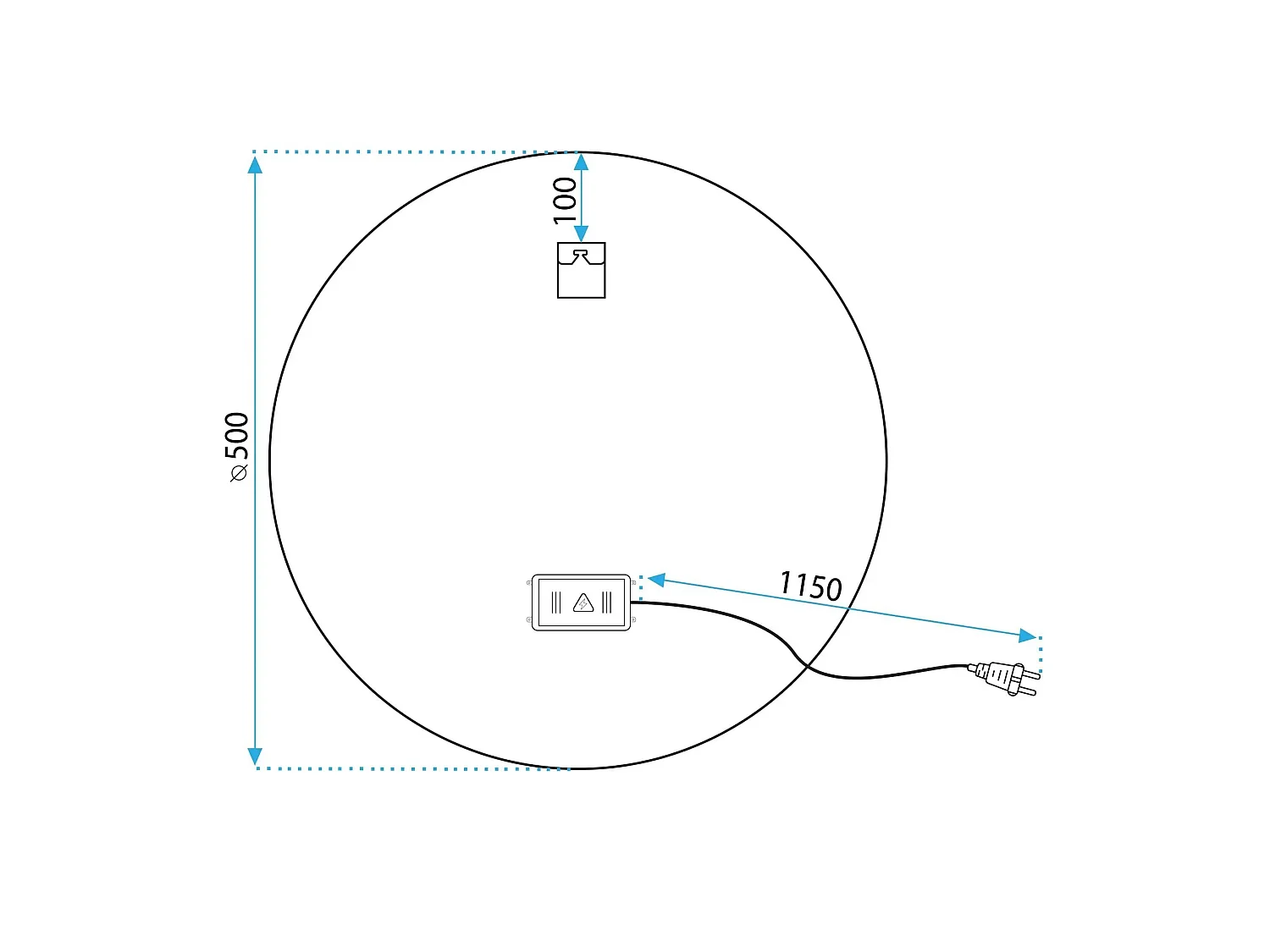 Rea Soft LED-spejl gennemsigtig, 2,5X50X50CM