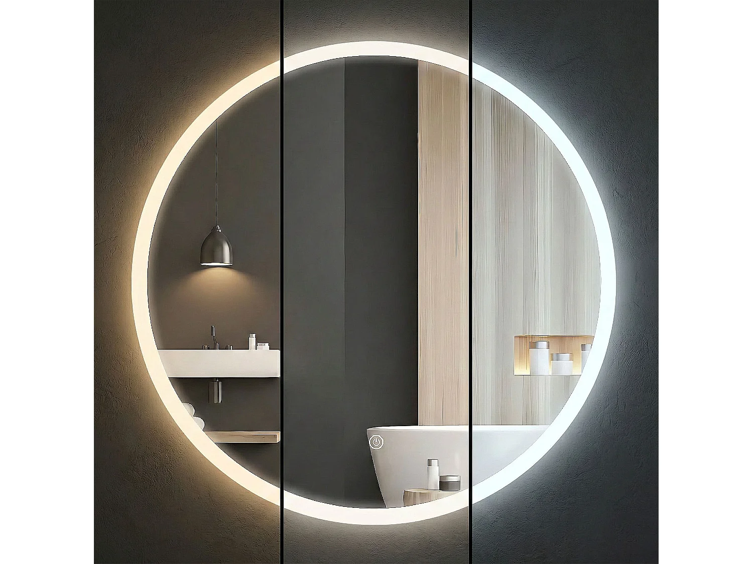 Rea Ffj 100 LED-spejl gennemsigtig, 2X100X100CM