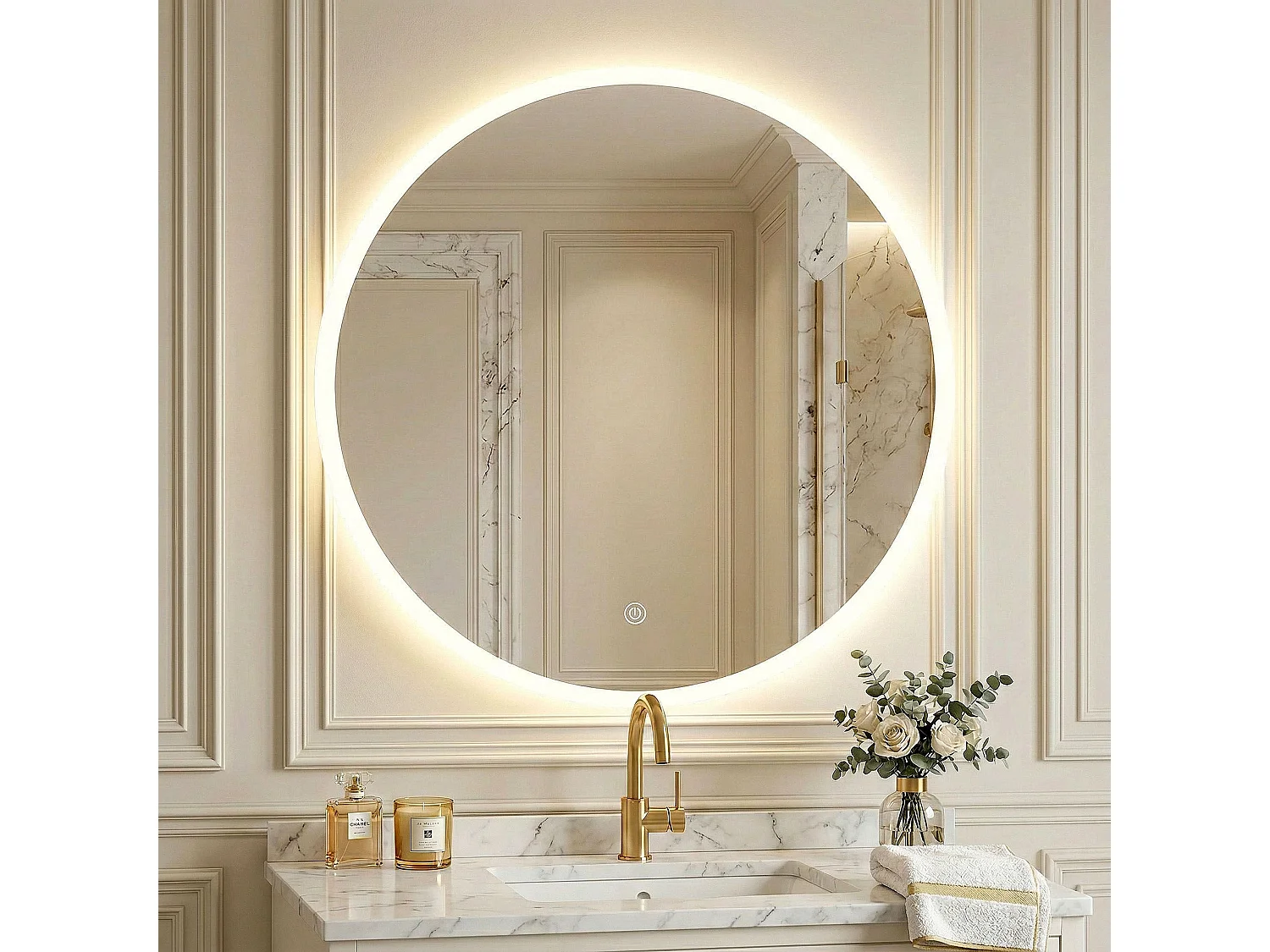 Rea Ffj 100 LED-spejl gennemsigtig, 2X100X100CM