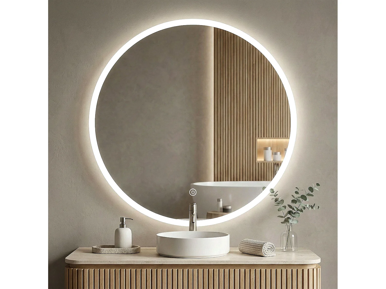 Rea Ffj 100 LED-spejl gennemsigtig, 2X100X100CM