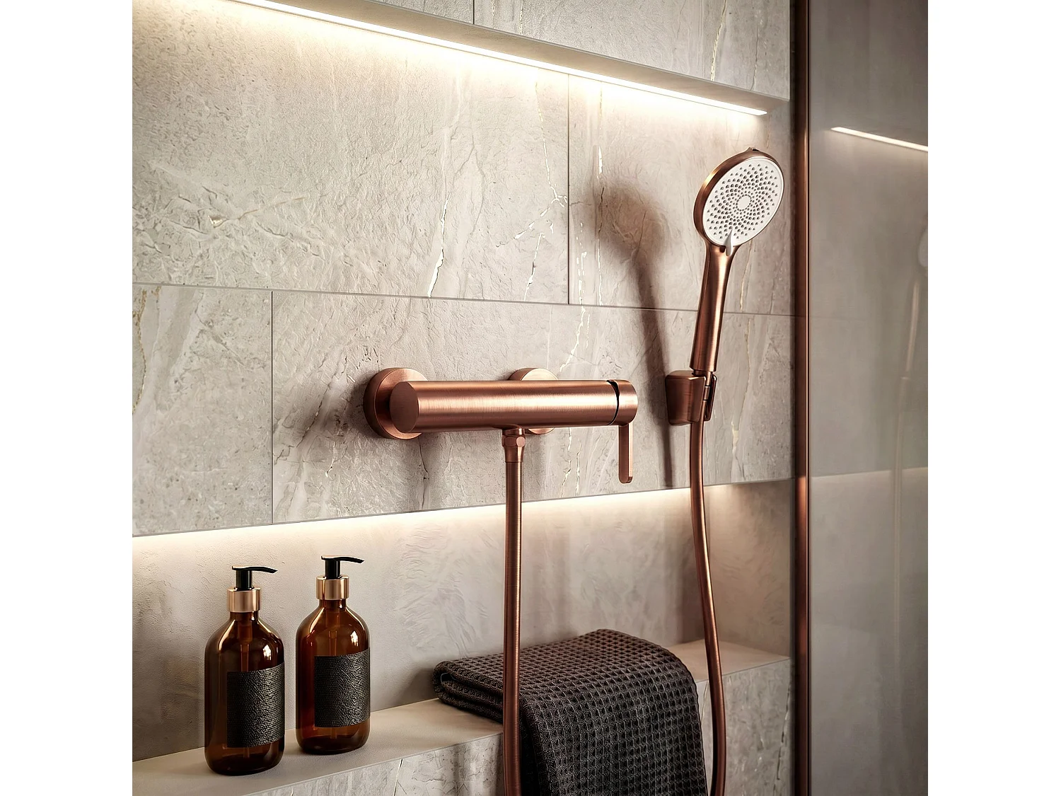 Mangueira De Chuveiro Rea Js-017Brg 150 Cm Brush Copper