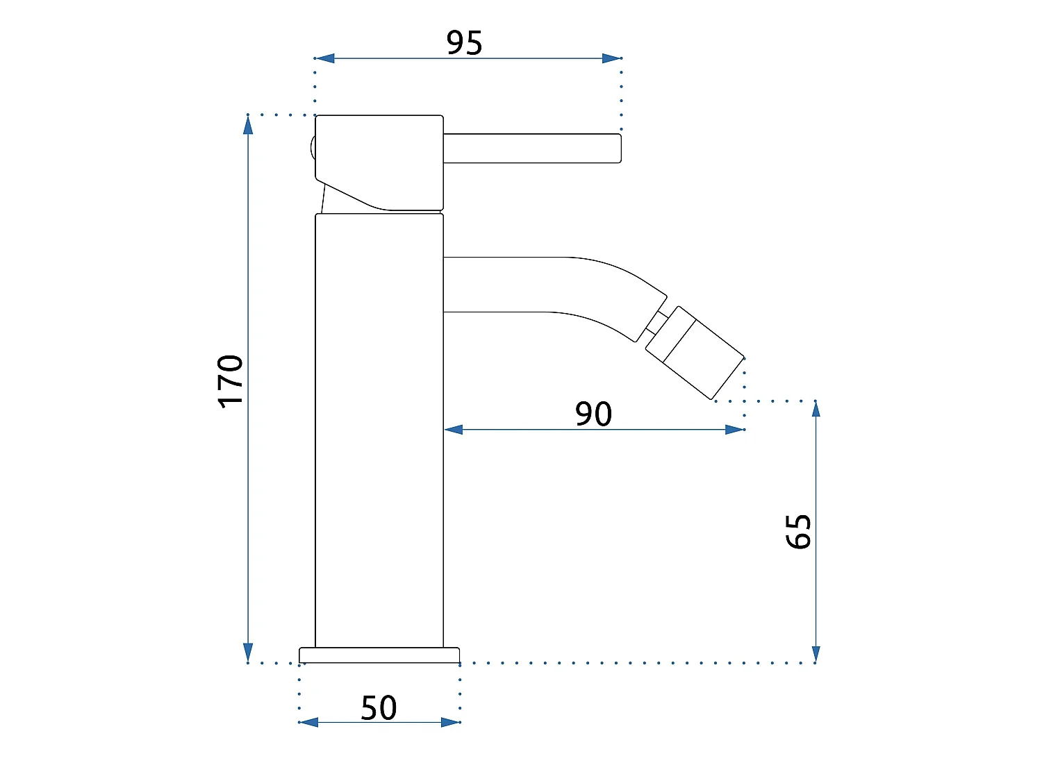 Robinet De Bidet Rea Lungo Titanium