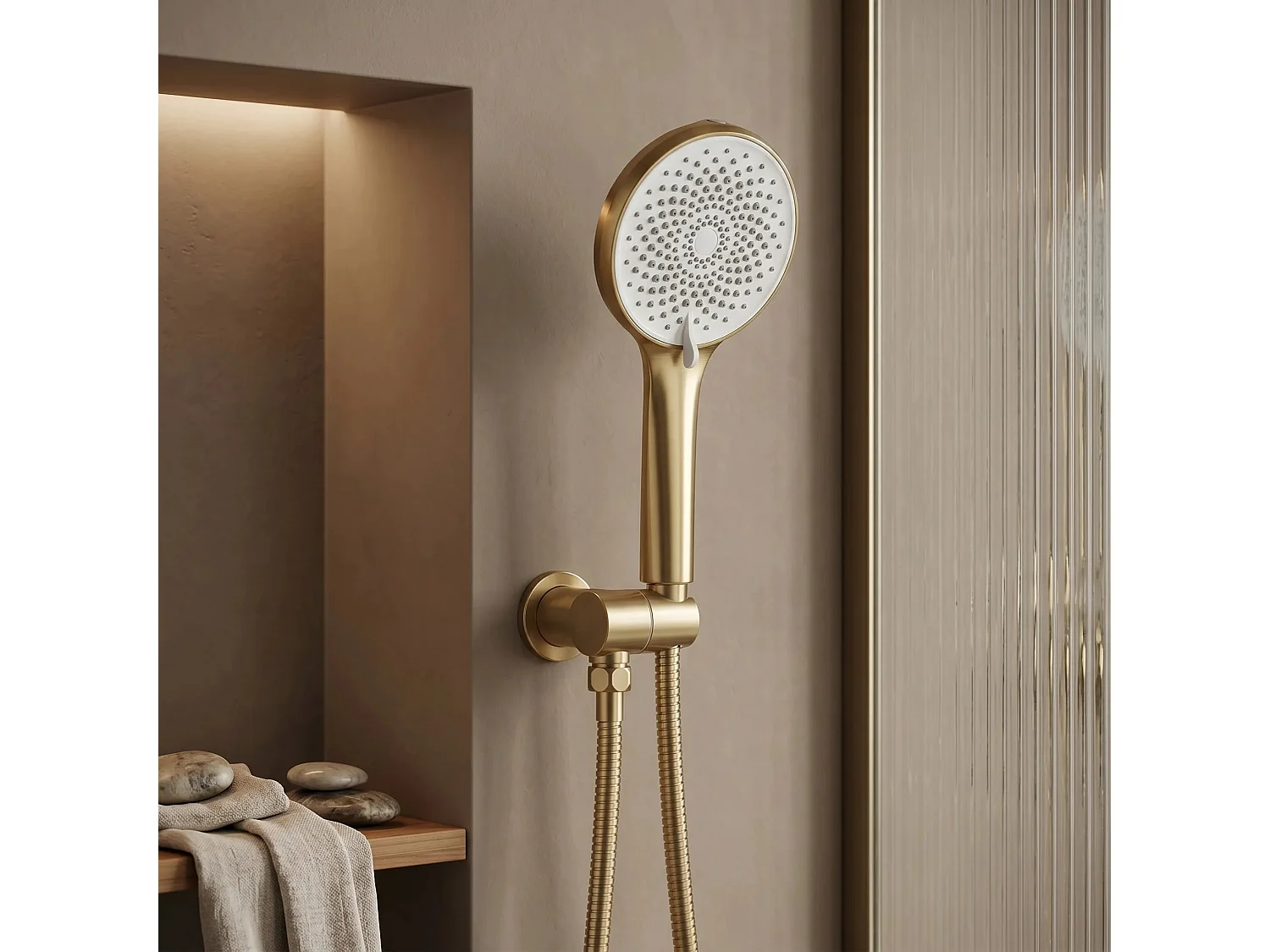 Mão De Chuveiro Rea Js-020Bg Brush Gold