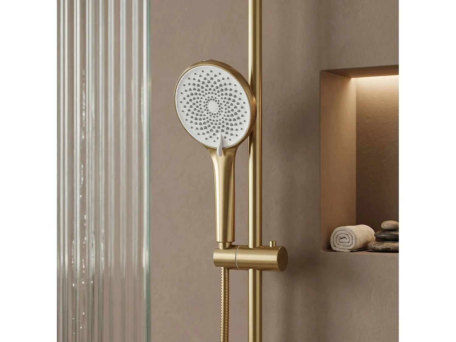 Mão De Chuveiro Rea Js-020Bg Brush Gold