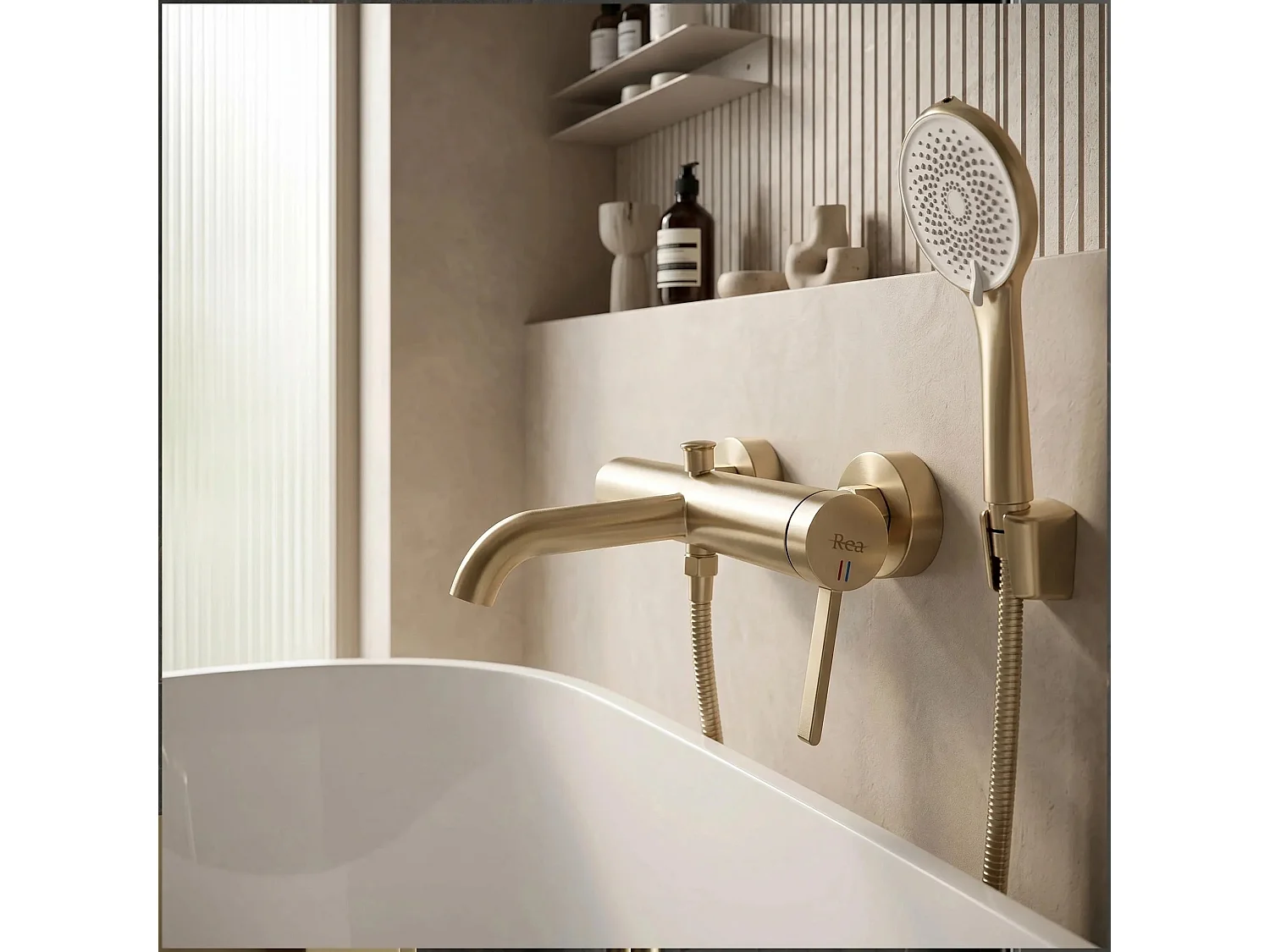 Mão De Chuveiro Rea Js-020Bg Brush Gold