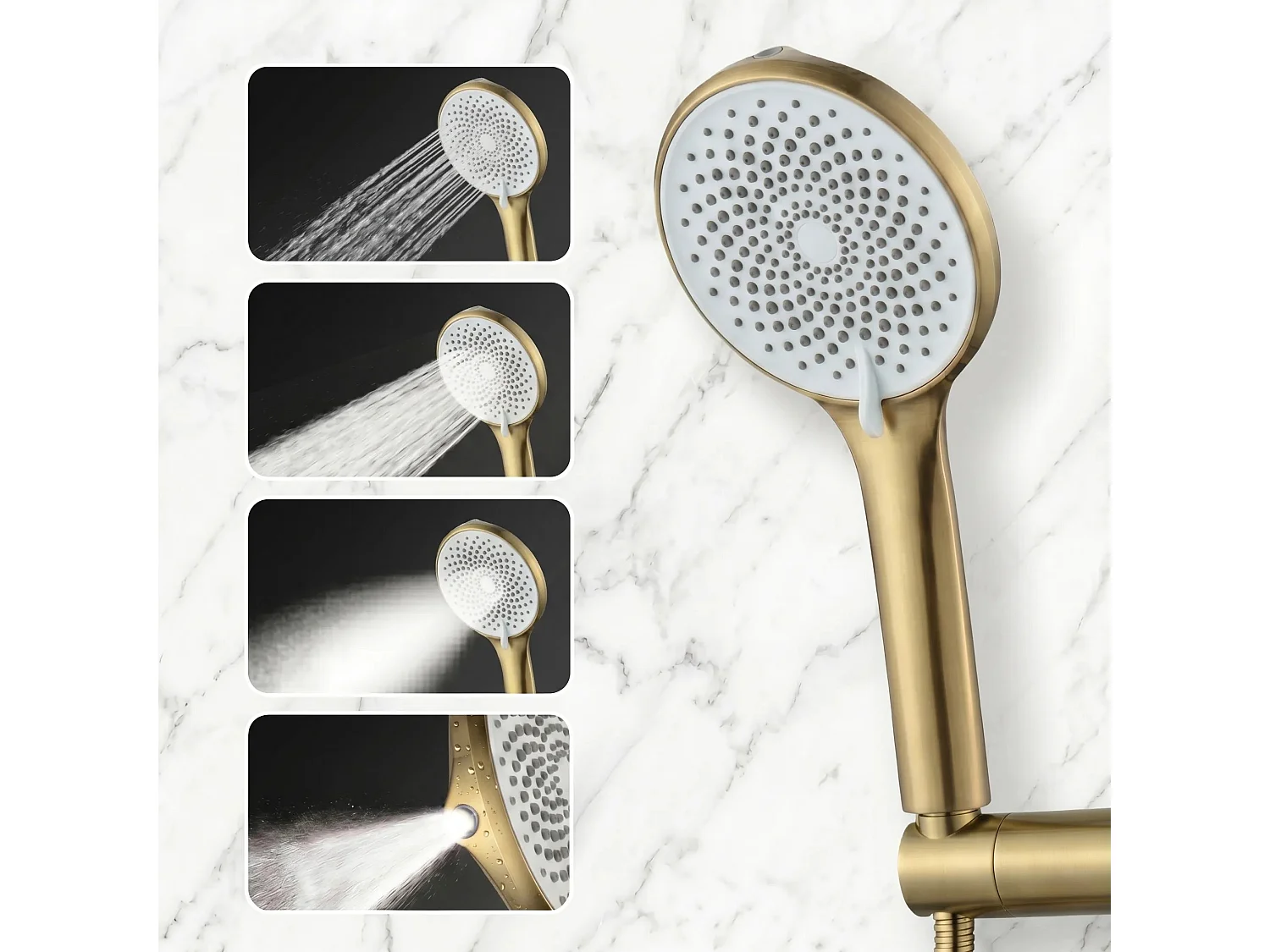 Mão De Chuveiro Rea Js-020Bg Brush Gold