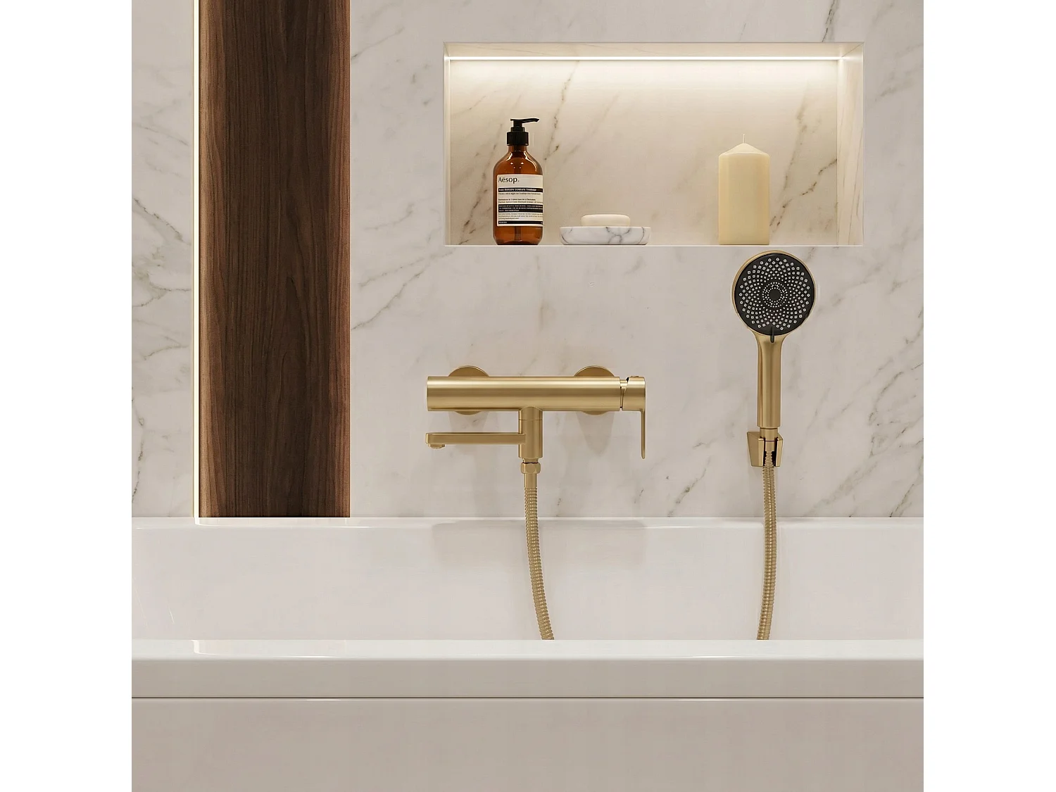 Mangueira De Chuveiro Rea Js-016Bg 150 Cm Brush Gold
