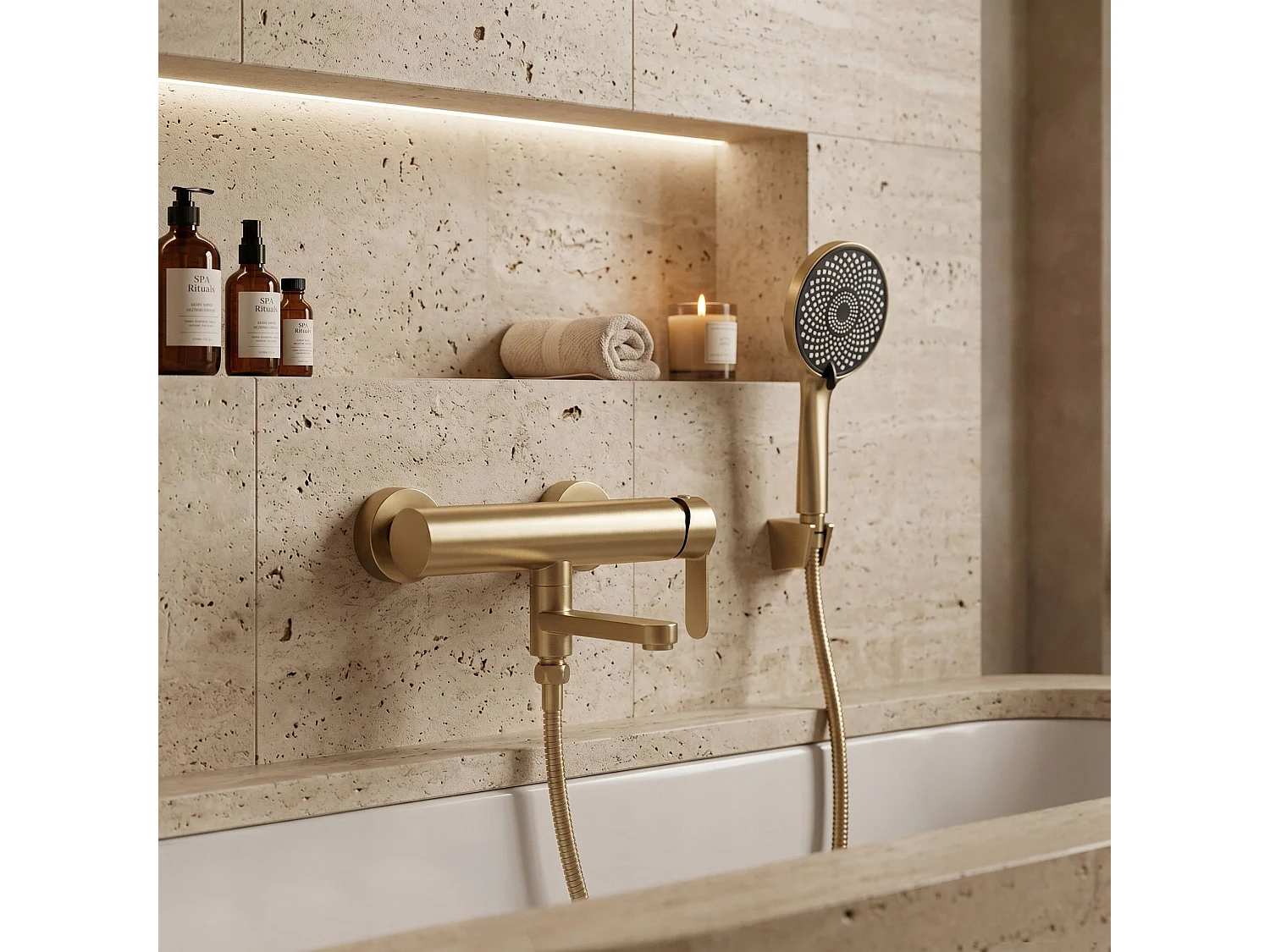 Mangueira De Chuveiro Rea Js-016Bg 150 Cm Brush Gold