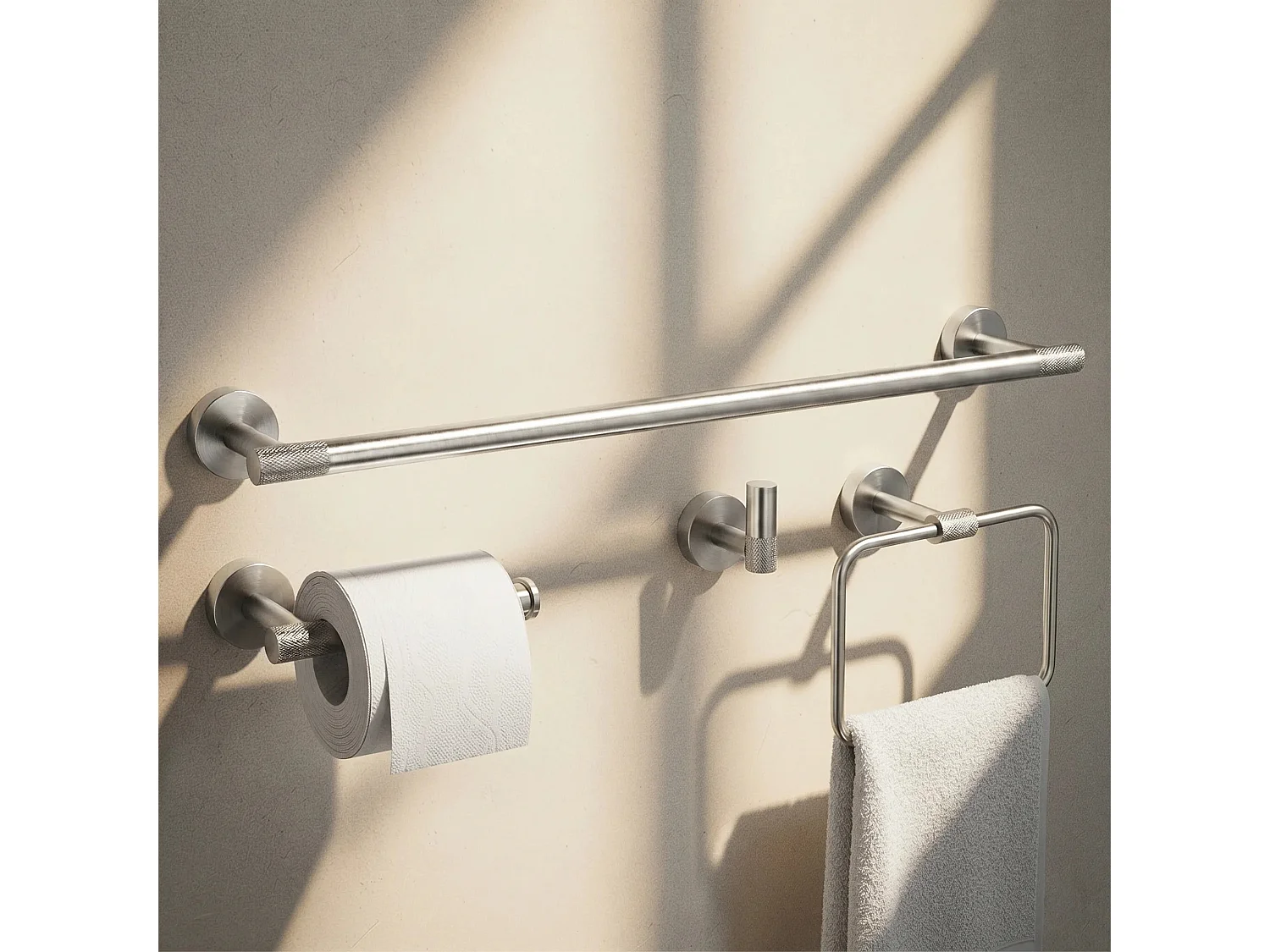 Ensemble De Cintres De Salle De Bain Rea Grid Brush Nickel