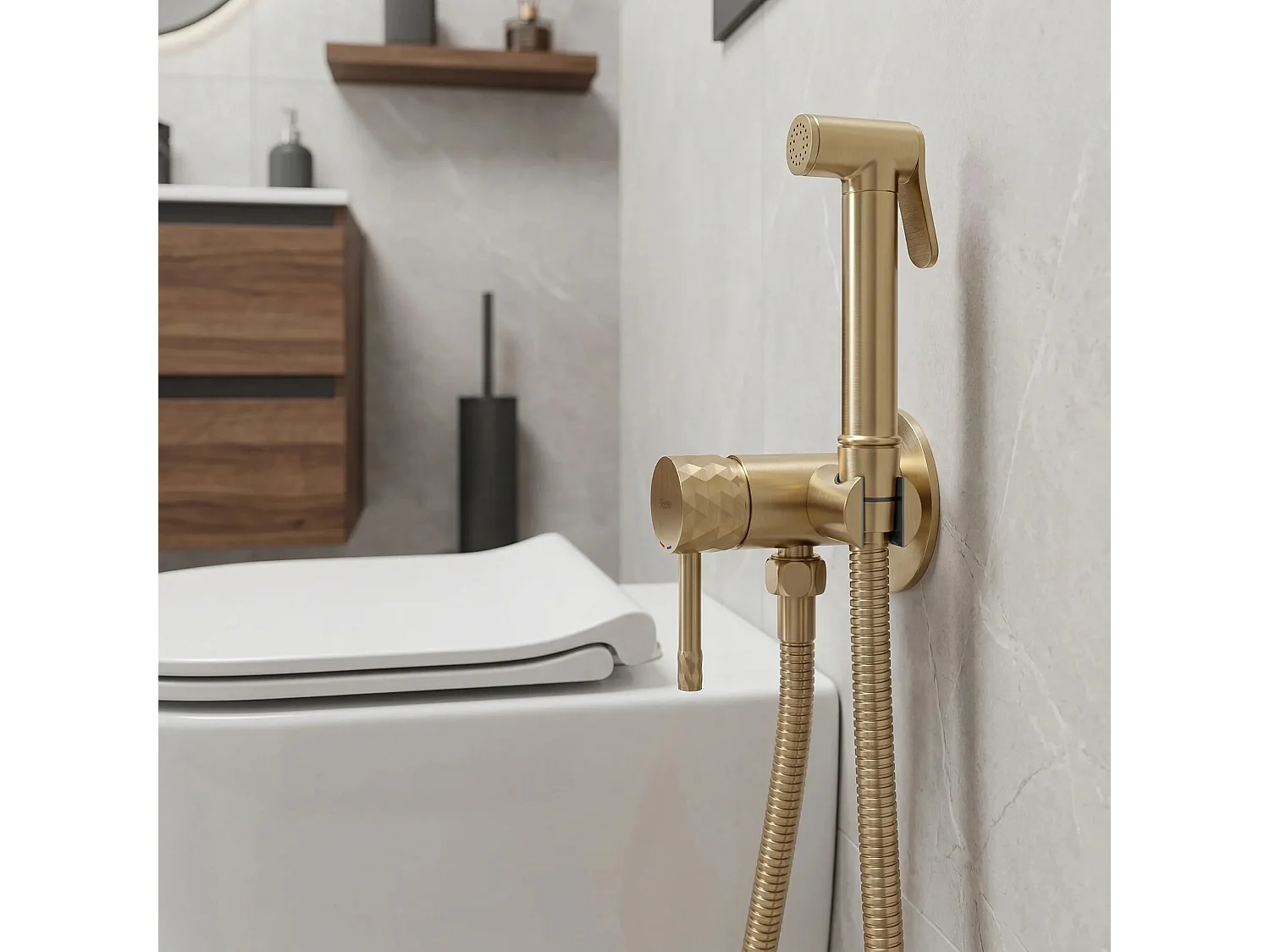 Bidetarmatur Rea Loop Lungo Diamond Brush Gold