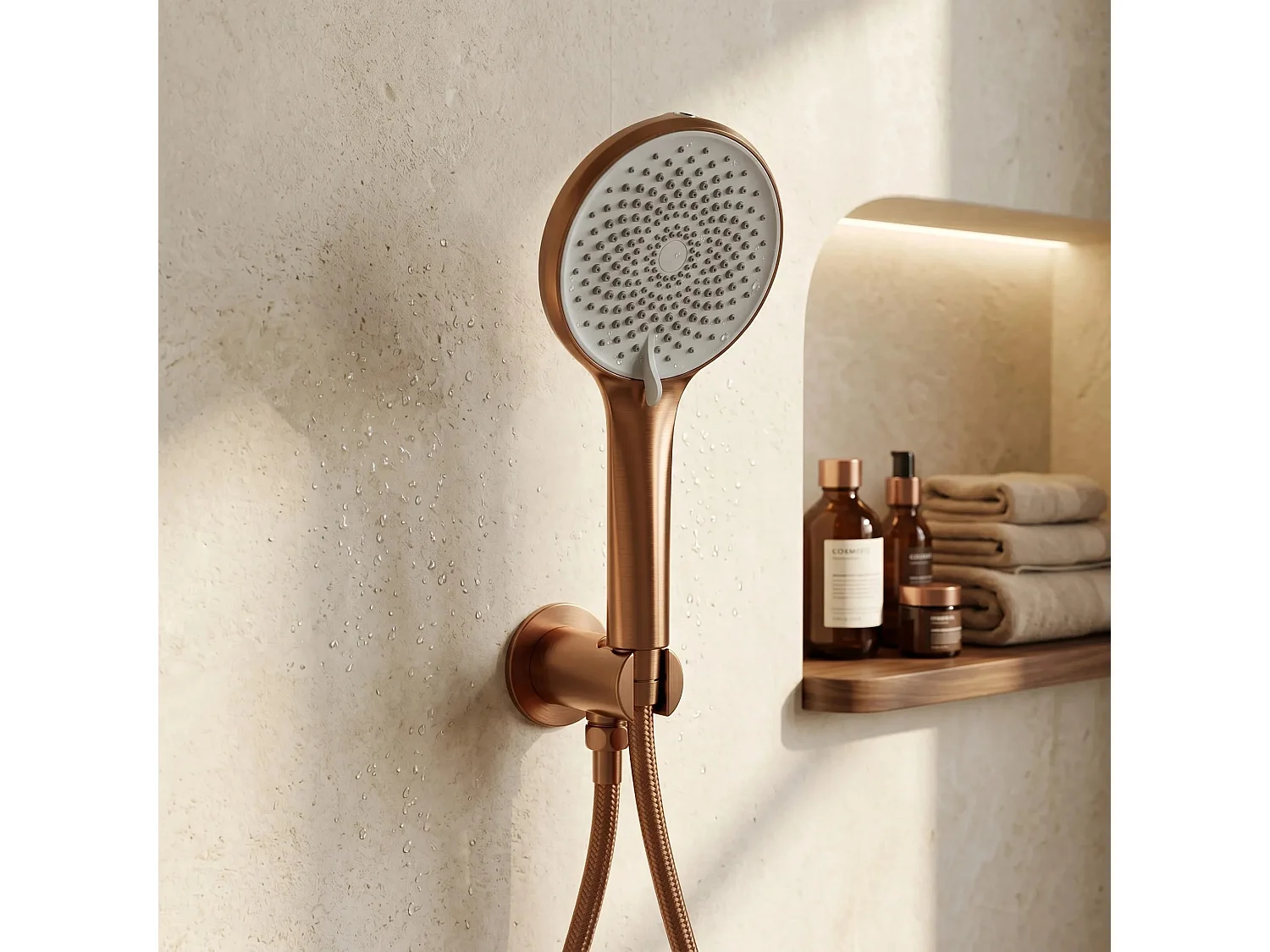 Mão De Chuveiro Rea Js-020Brg Brush Copper
