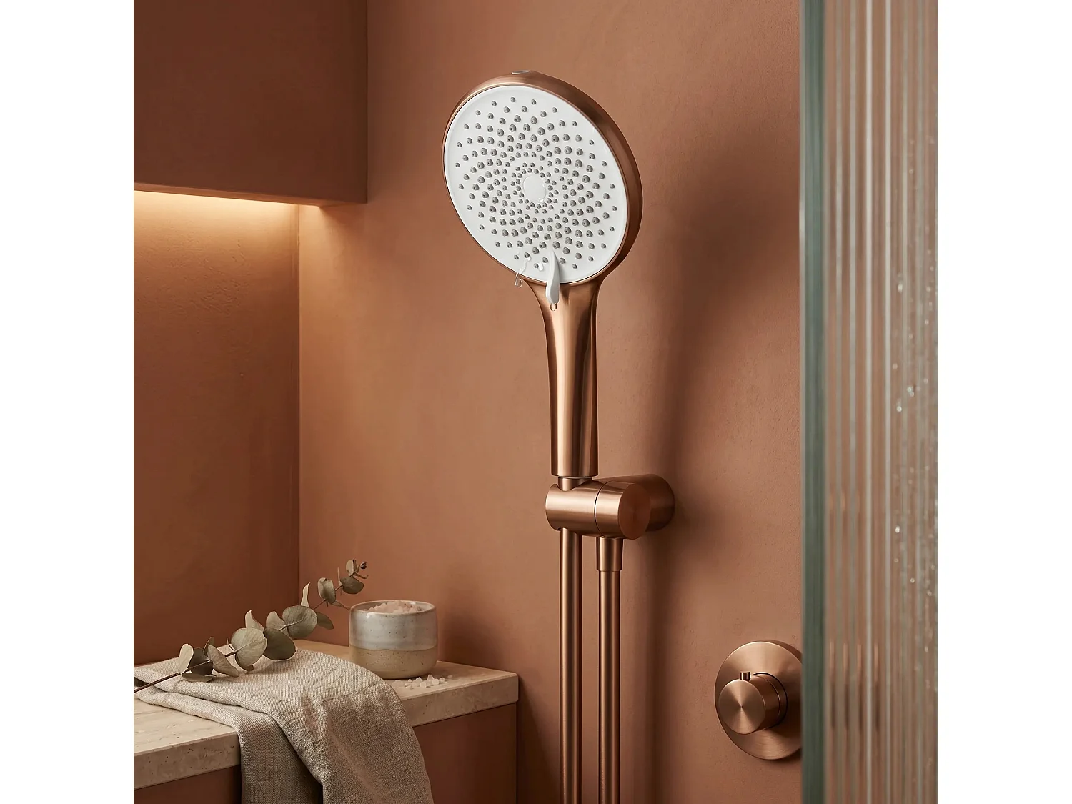 Mão De Chuveiro Rea Js-020Brg Brush Copper