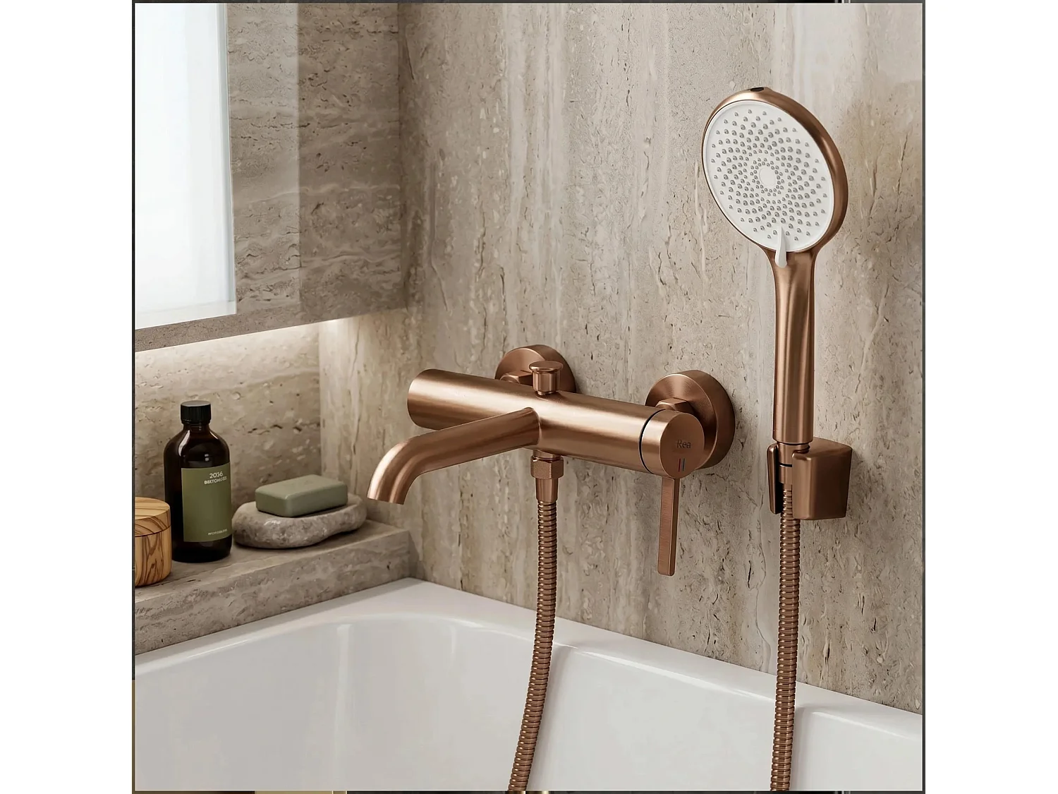 Mão De Chuveiro Rea Js-020Brg Brush Copper