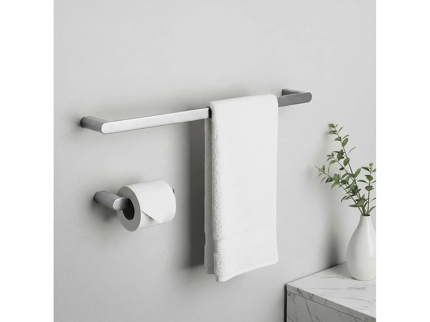 Ensemble De Cintres De Salle De Bain Rea Mati Brush Nickel