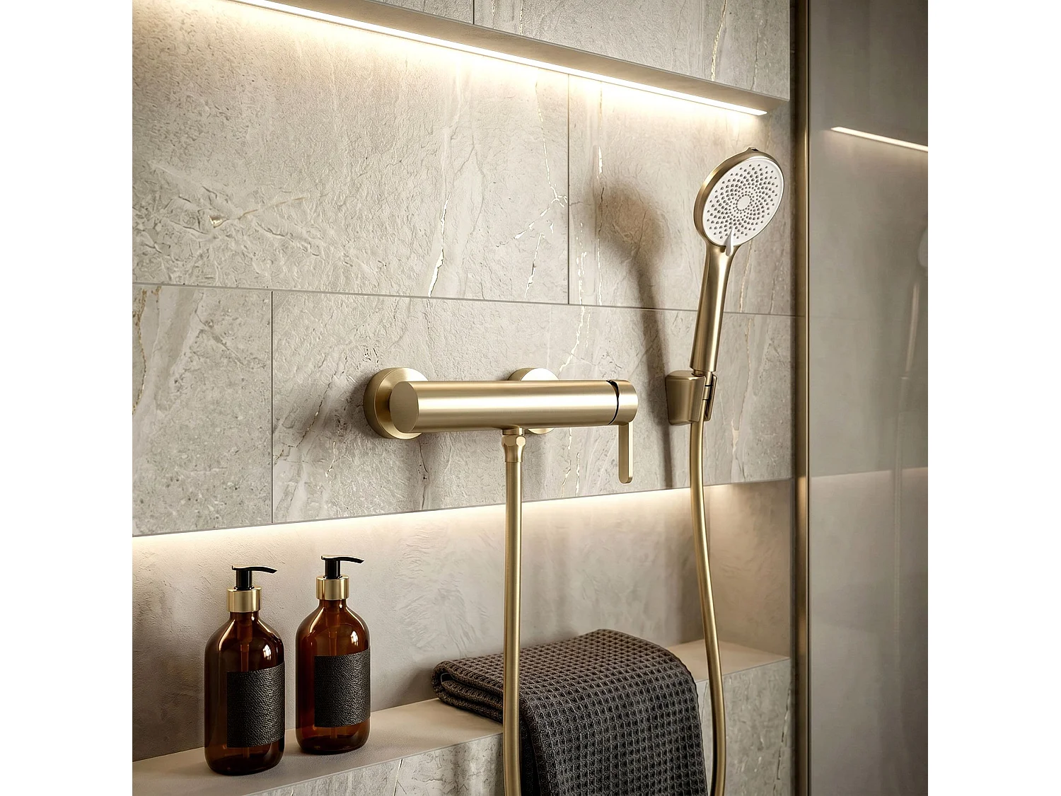 Mangueira De Chuveiro Rea Js-017Bg 150 Cm Brush Gold