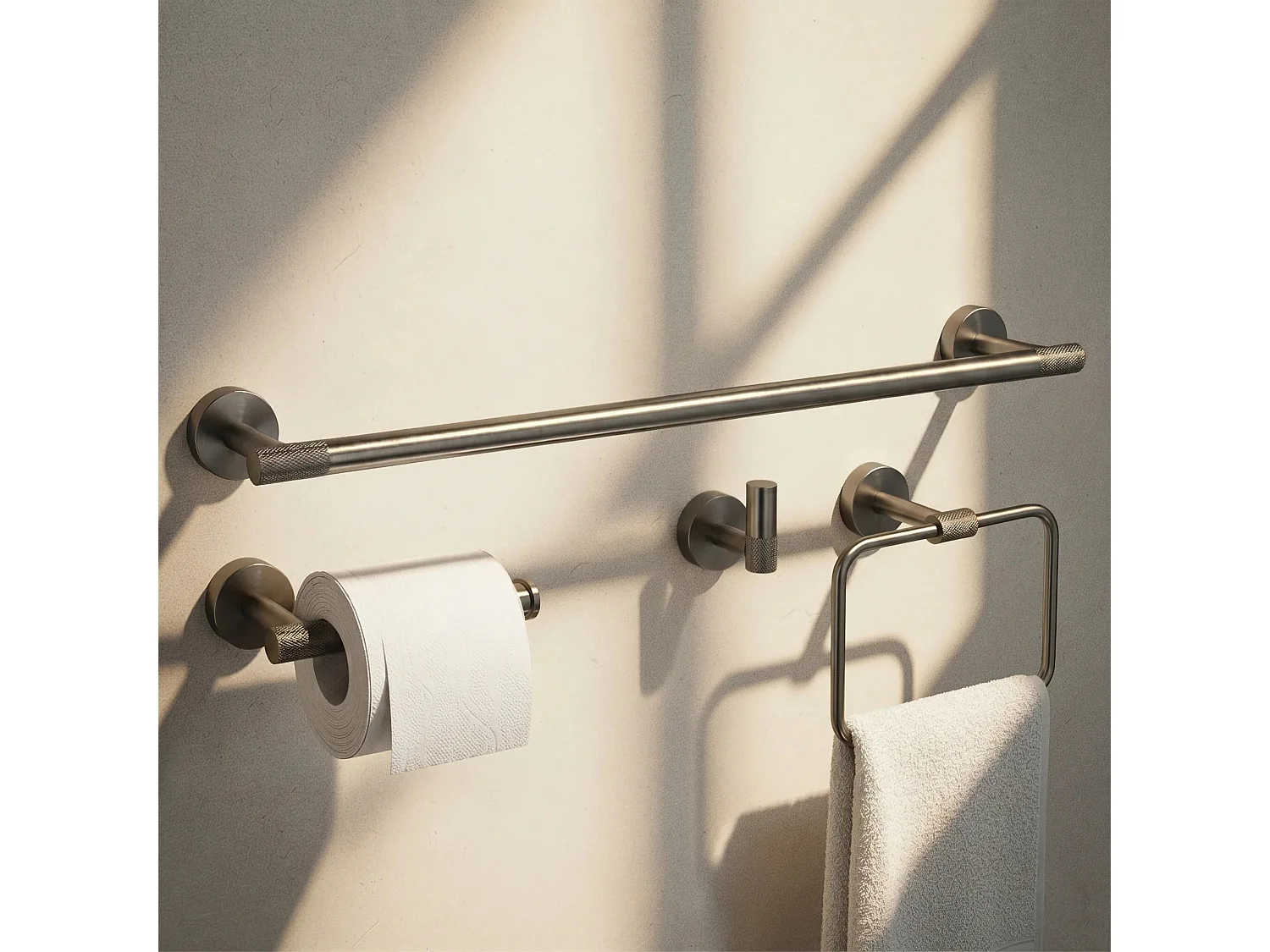 Ensemble De Cintres De Salle De Bain Rea Grid Titanium