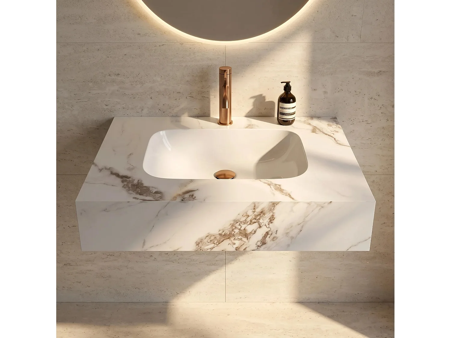 Lavabo Mural Rea Aresa Cold Jade 70 White