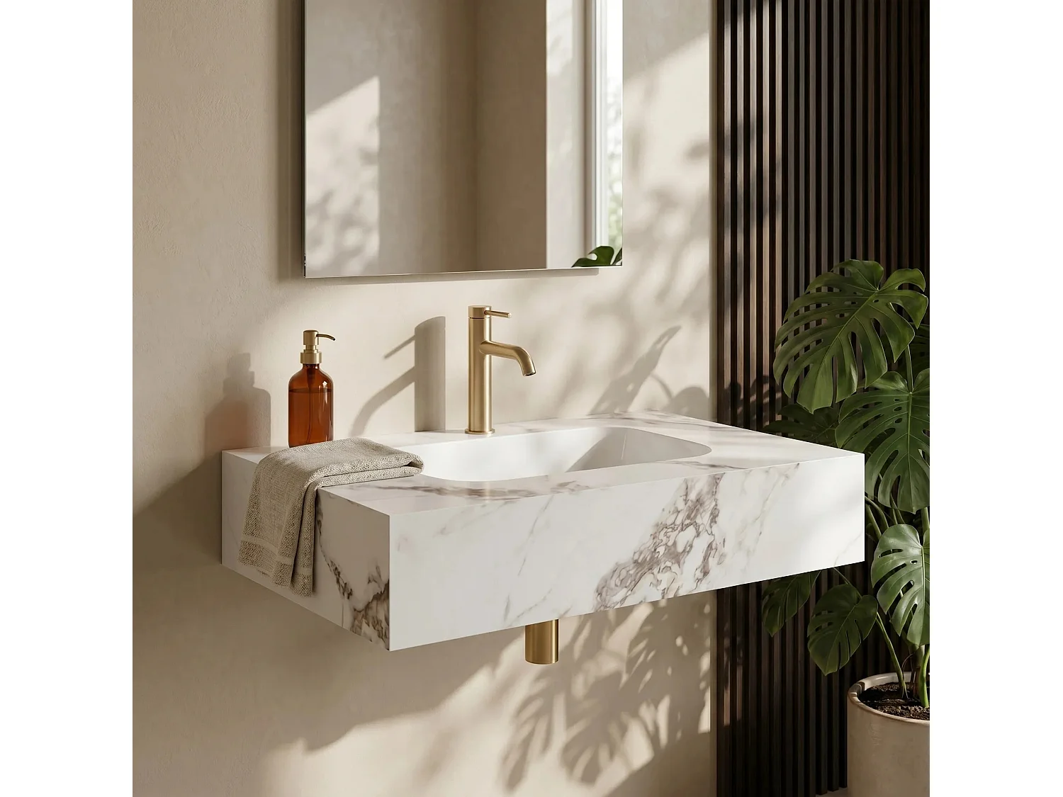 Lavabo Mural Rea Aresa Cold Jade 70 White