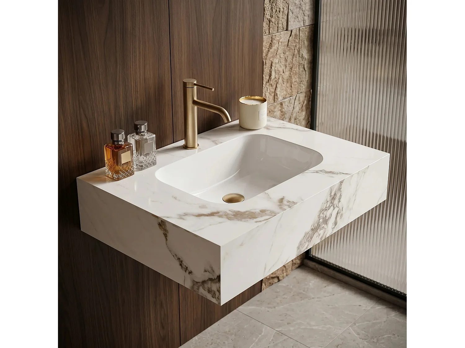 Lavabo Mural Rea Aresa Cold Jade 70 White